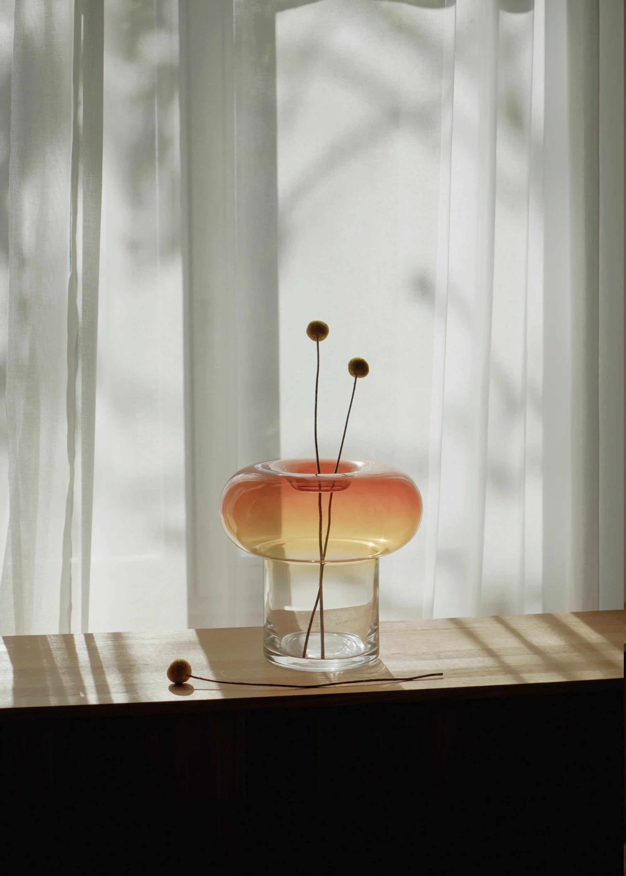 Váza ORIO oranžové fúkané sklo