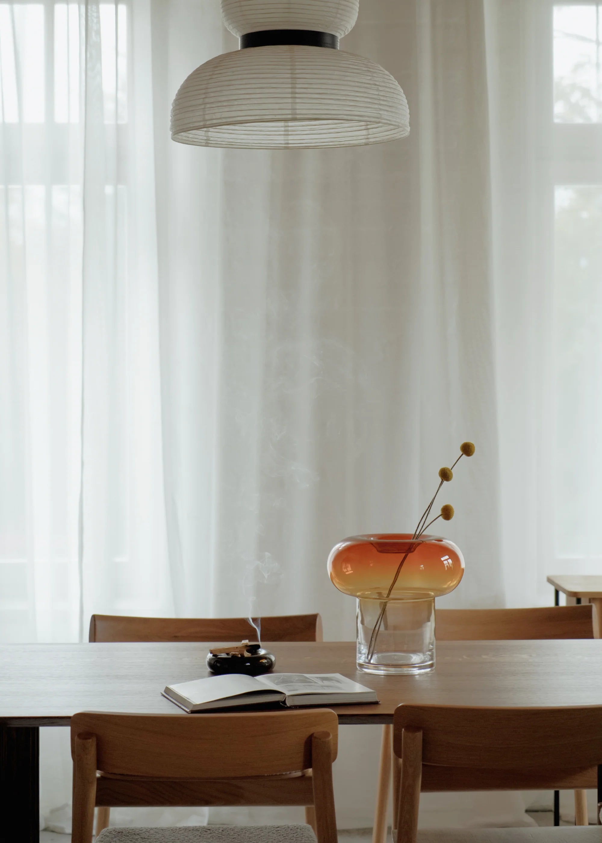 Váza ORIO oranžové fúkané sklo