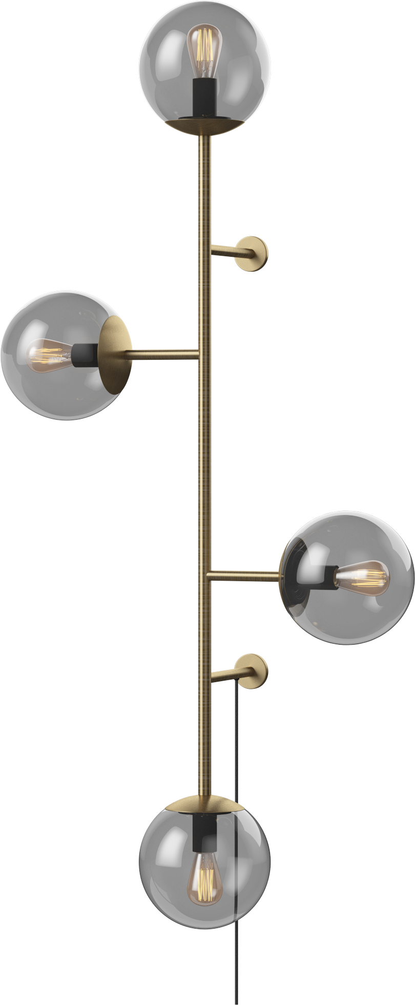 Nástenné svietidlo ORB sklo a antická mosadz