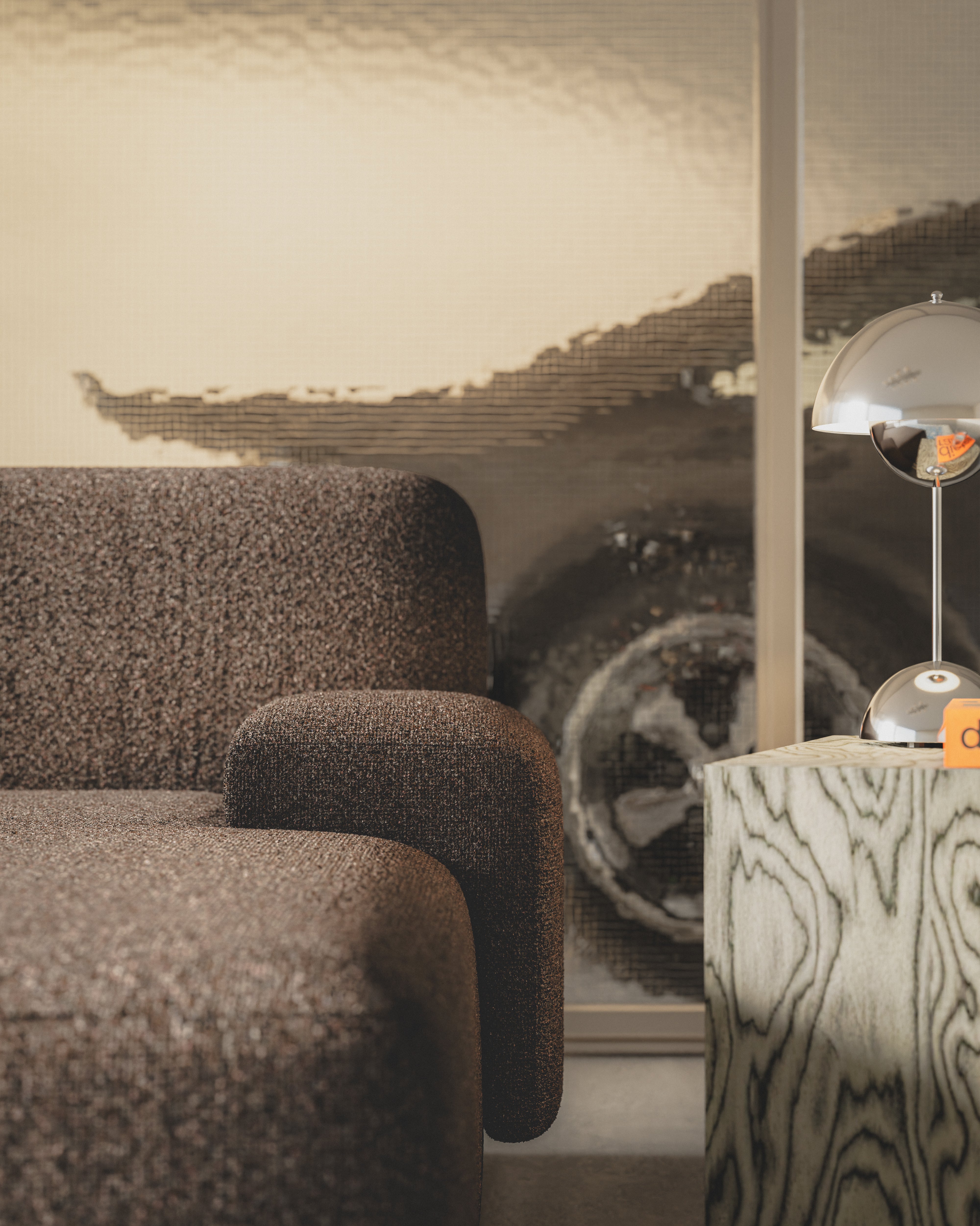 Open right-sided modular corner sofa UMI brown