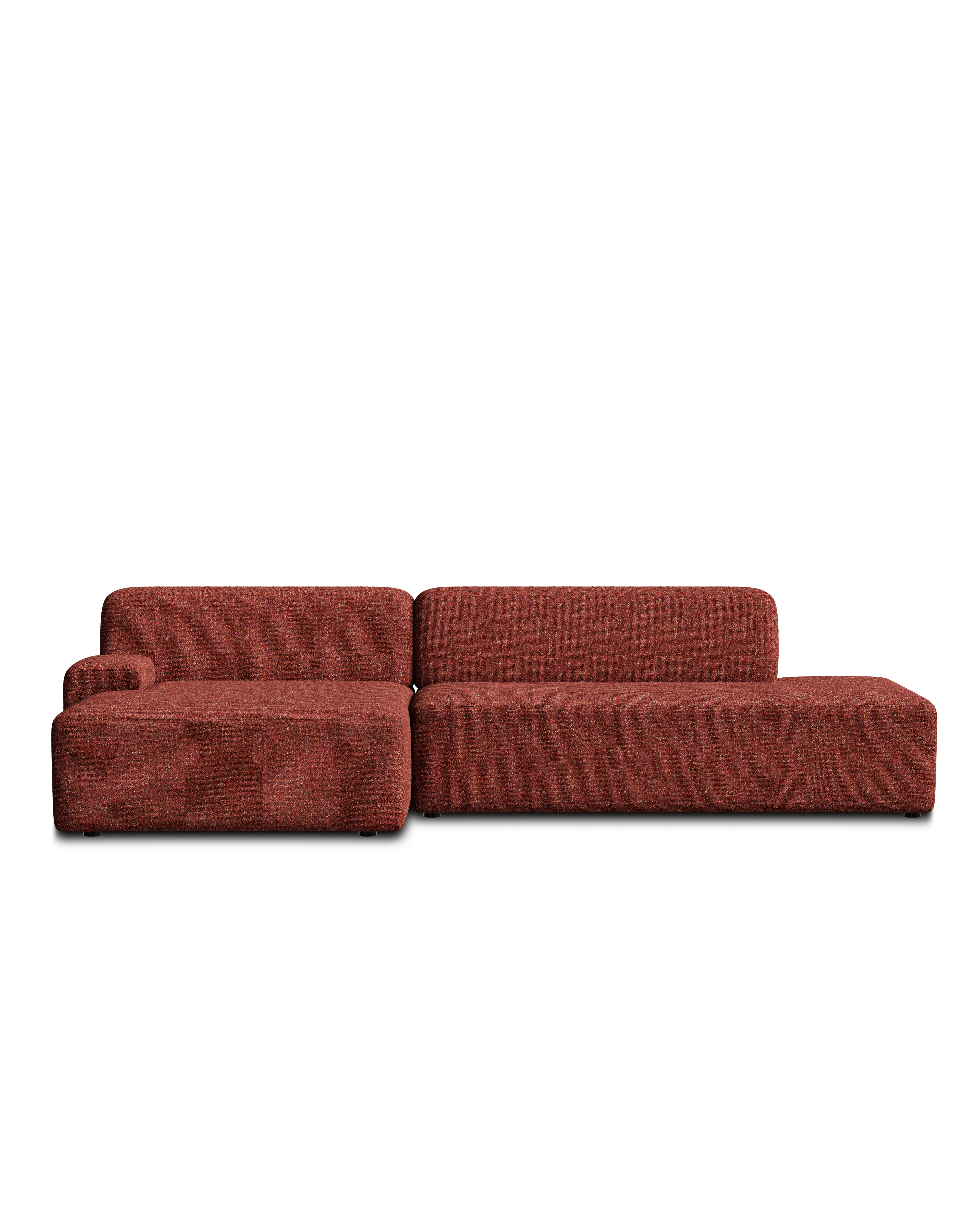Open left-sided modular corner sofa UMI chestnut red
