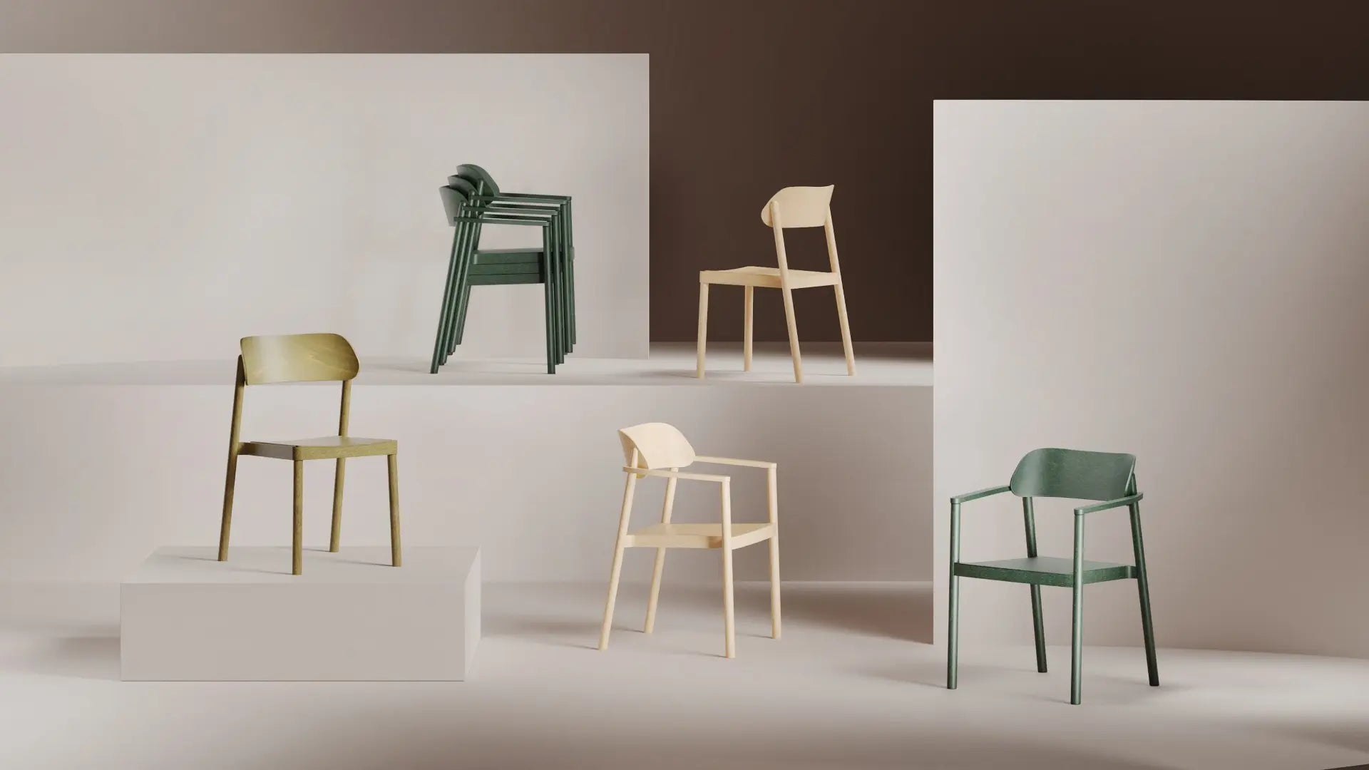 Chair with nimm armrests B-4590 beech wood