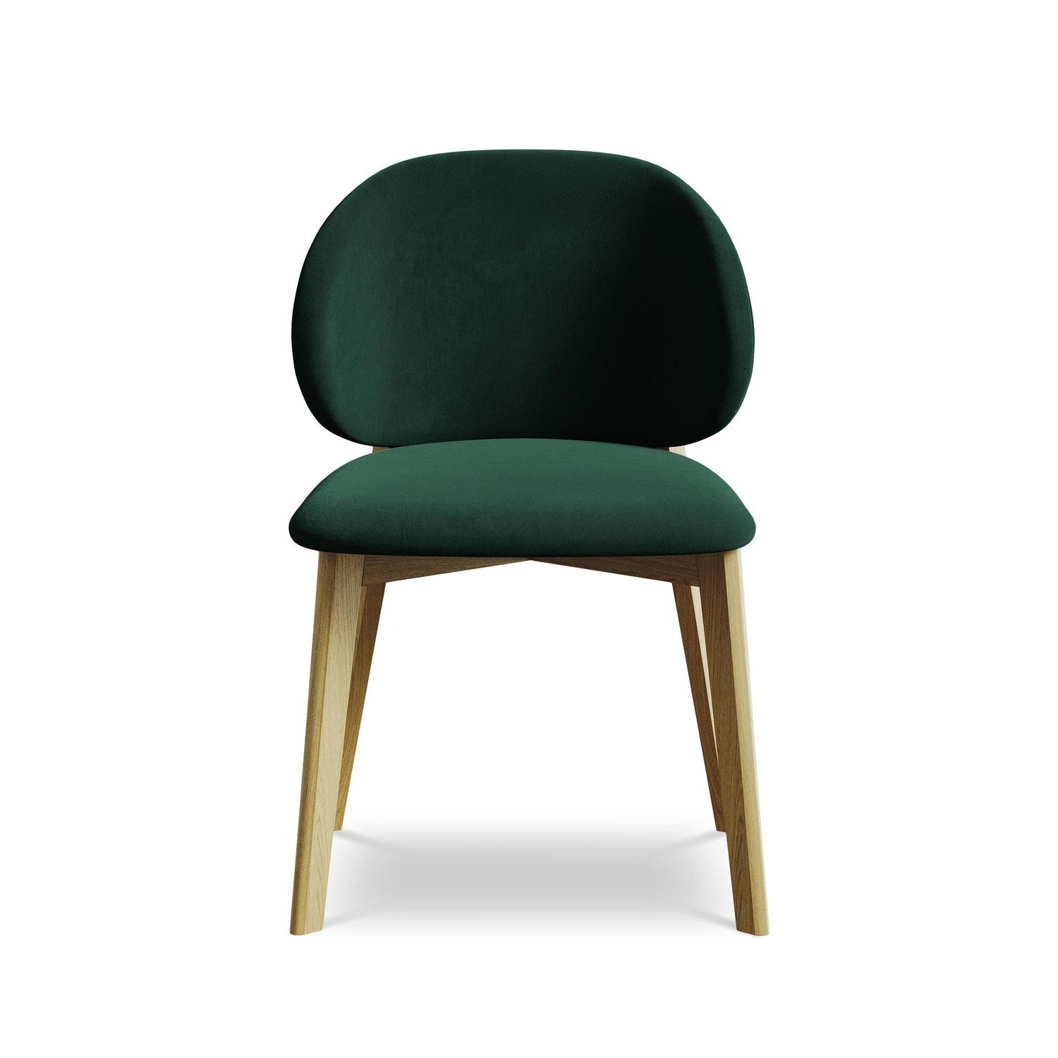 Velvet Chair PAHOA in Bottle Green with Beech Base