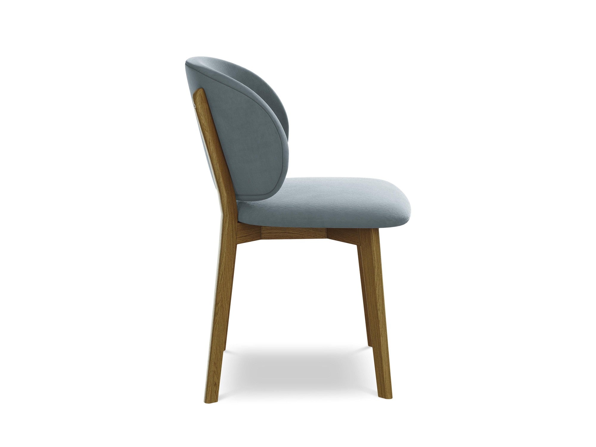 Velvet Chair PAHOA Light Blue with Beech Base