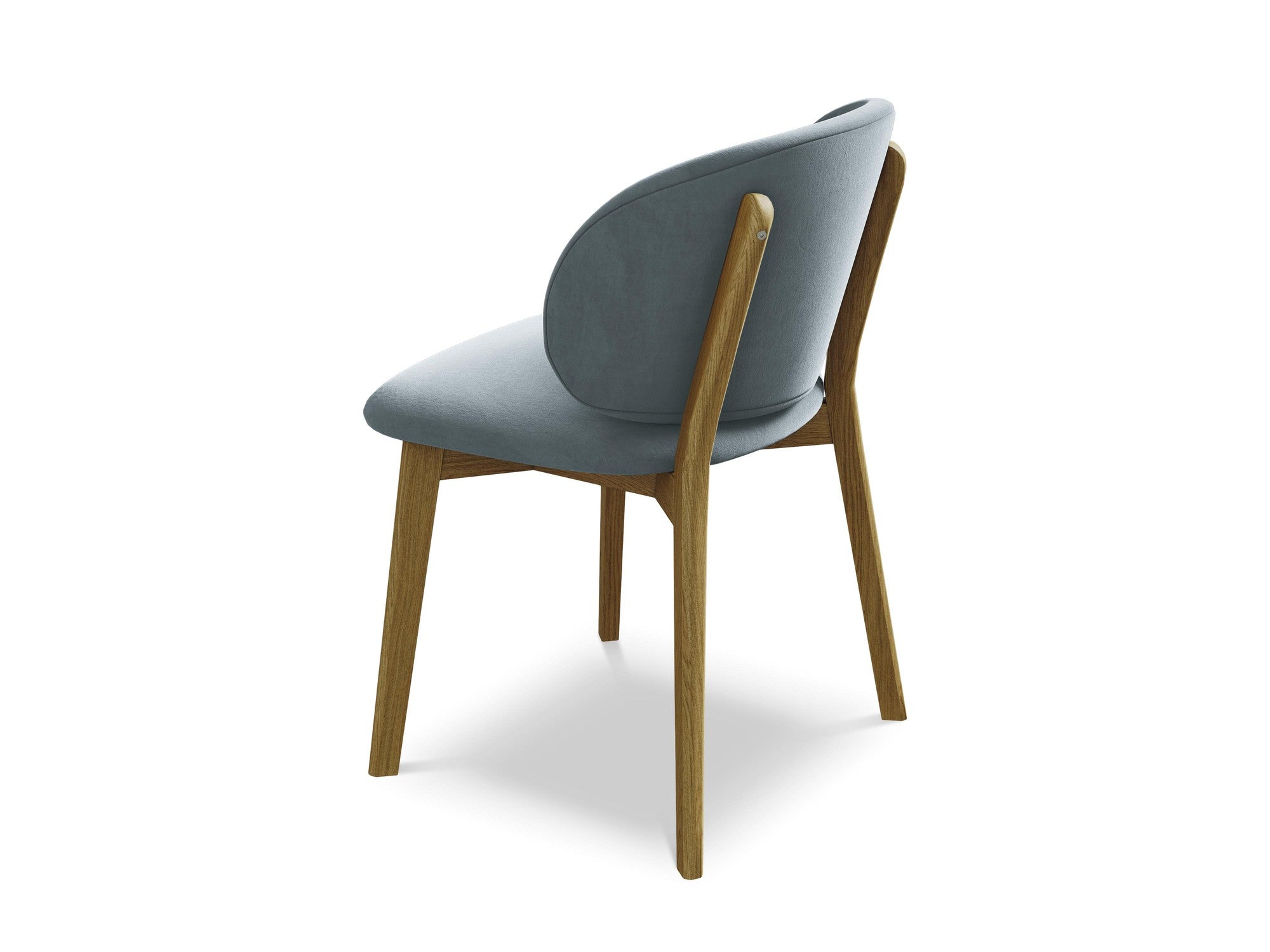 Velvet Chair PAHOA Light Blue with Beech Base
