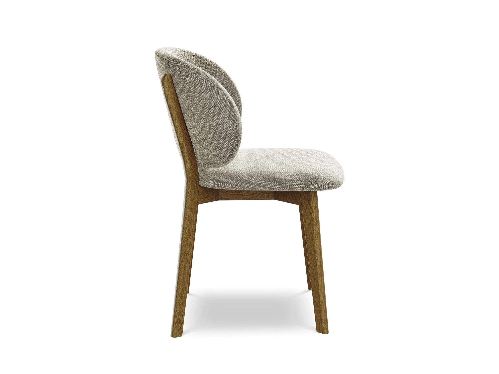 Stolička PAHOA taupe boucle s bukovou základňou