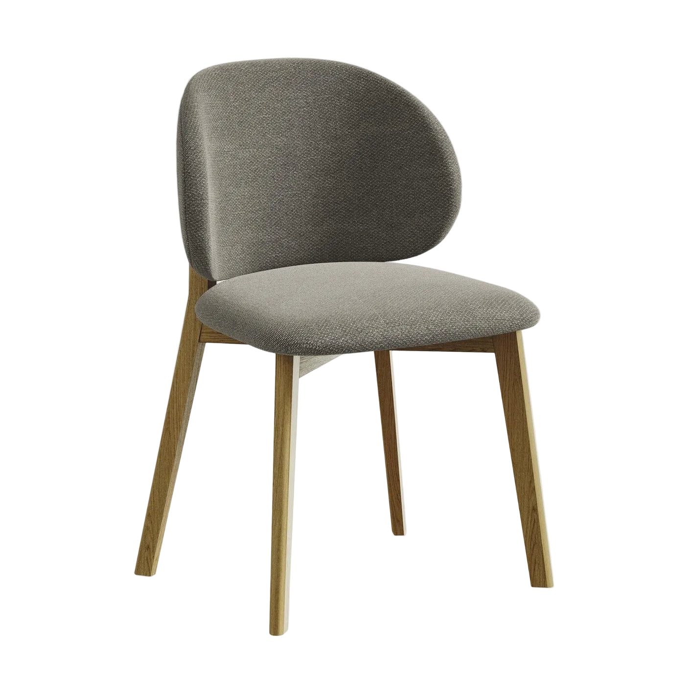 Stolička PAHOA šedá boucle s bukovou základňou