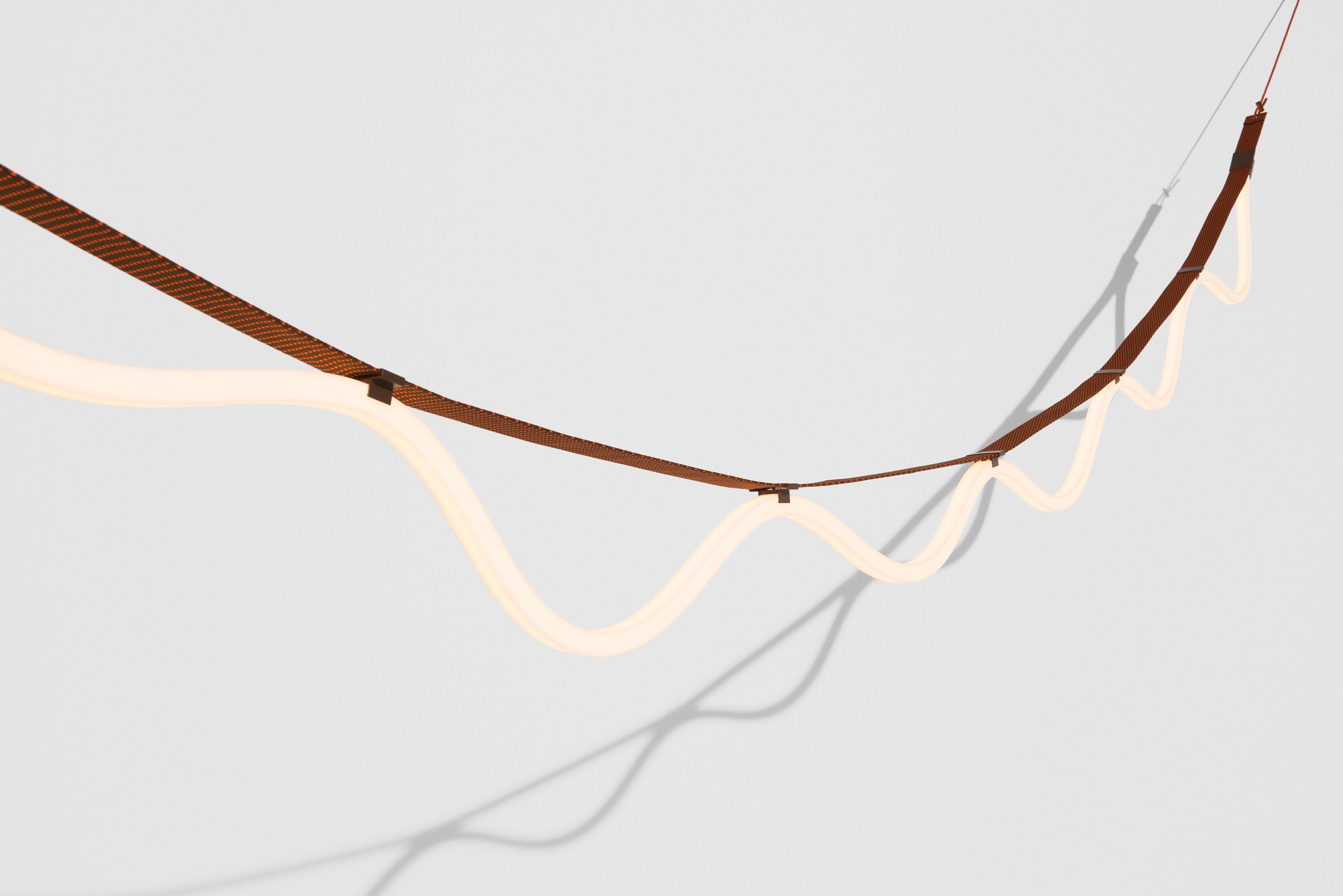 Lampa visiacá SPLINE hnedá s oranžovou