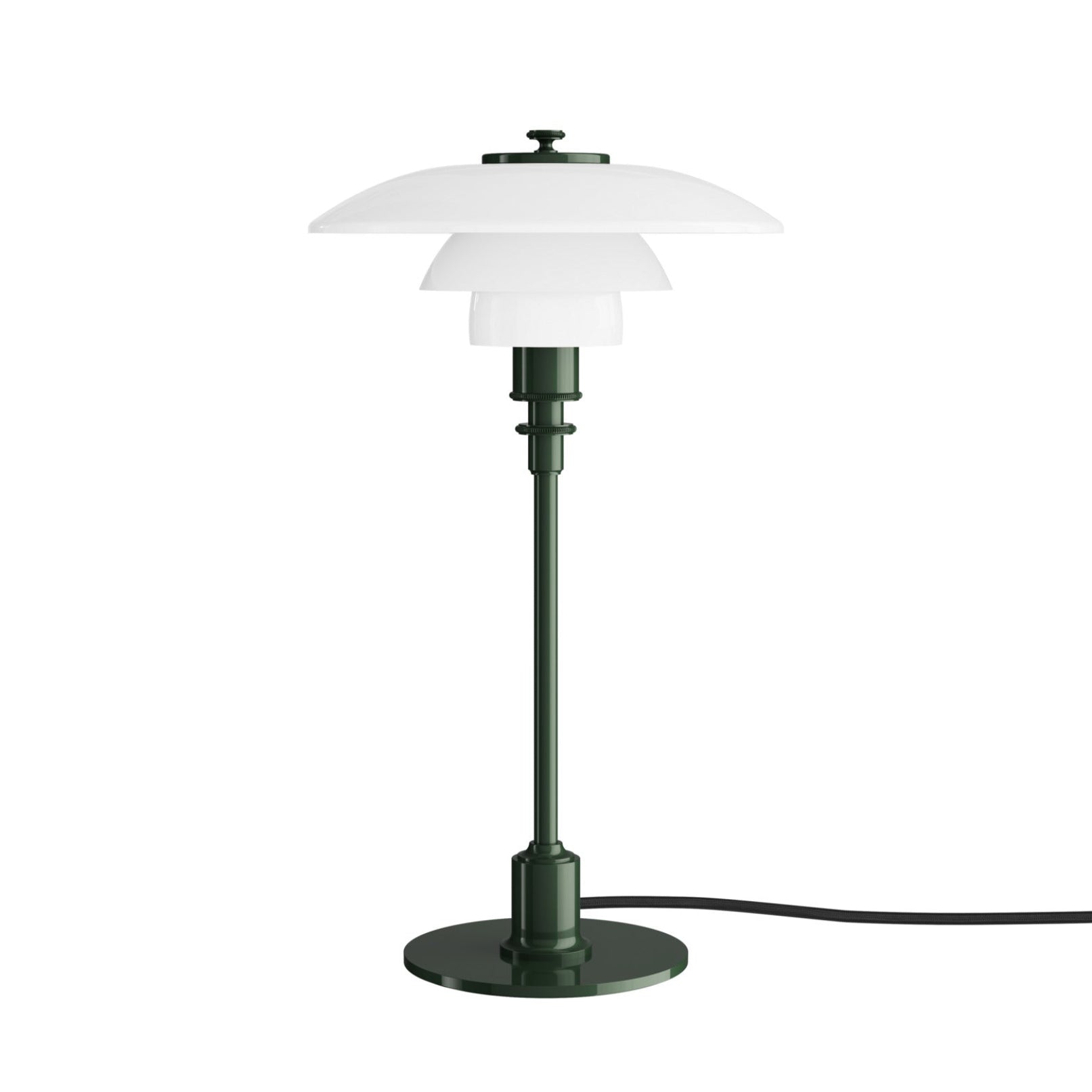 Stolná lampa PH 2/1 biela s tmavozeleným podstavcom