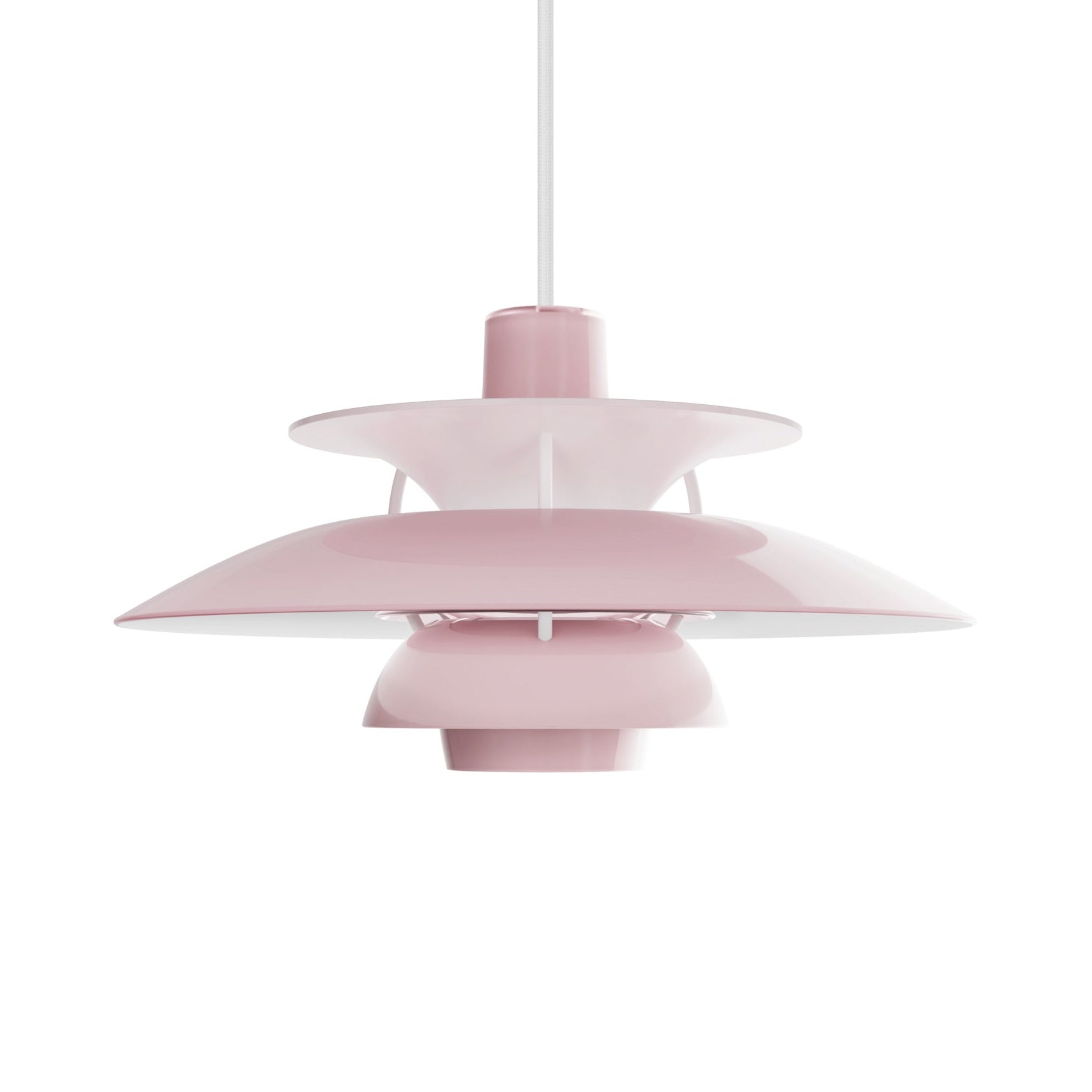 Závesná lampa PH 5 OPAL svetloružová