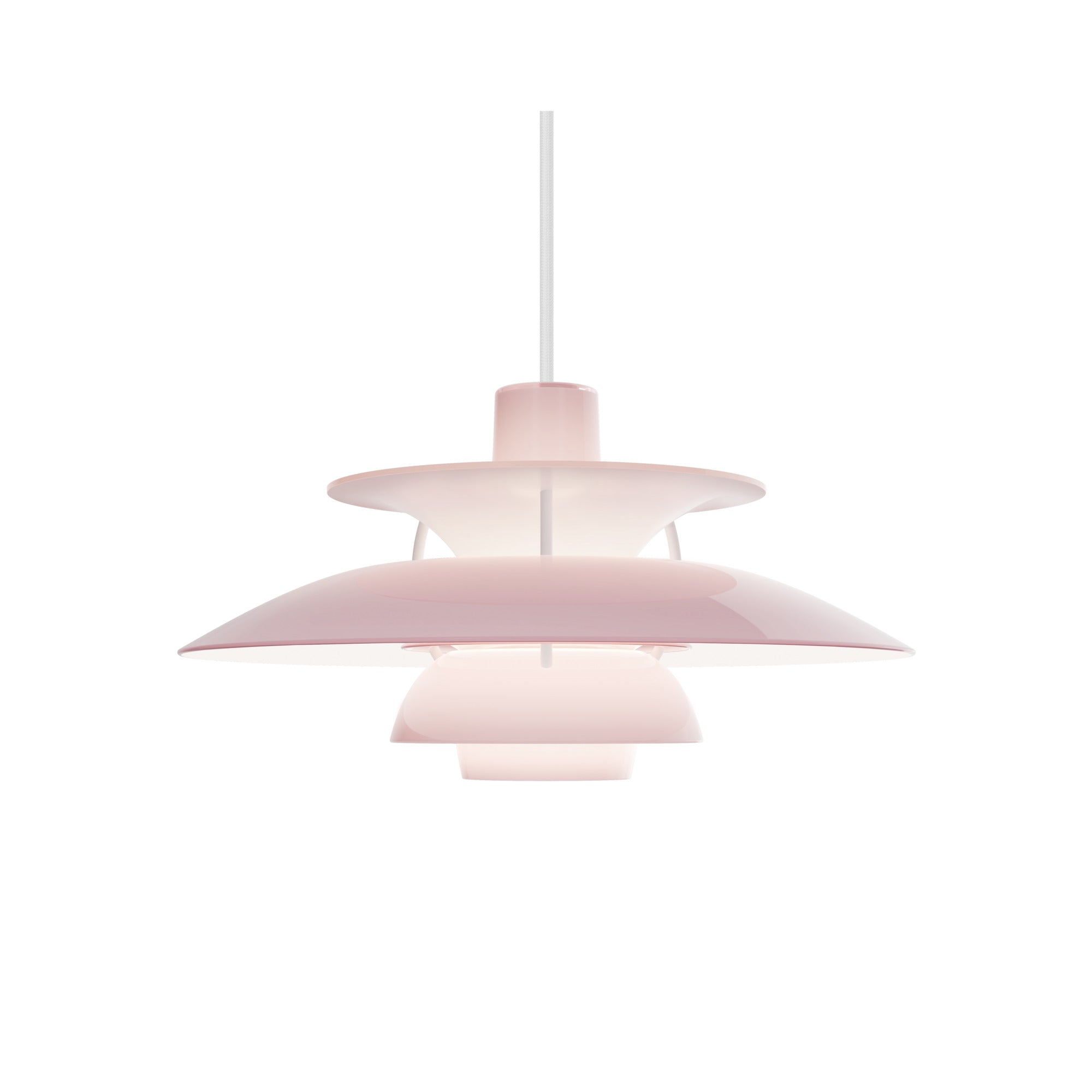 Závesná lampa PH 5 OPAL svetloružová