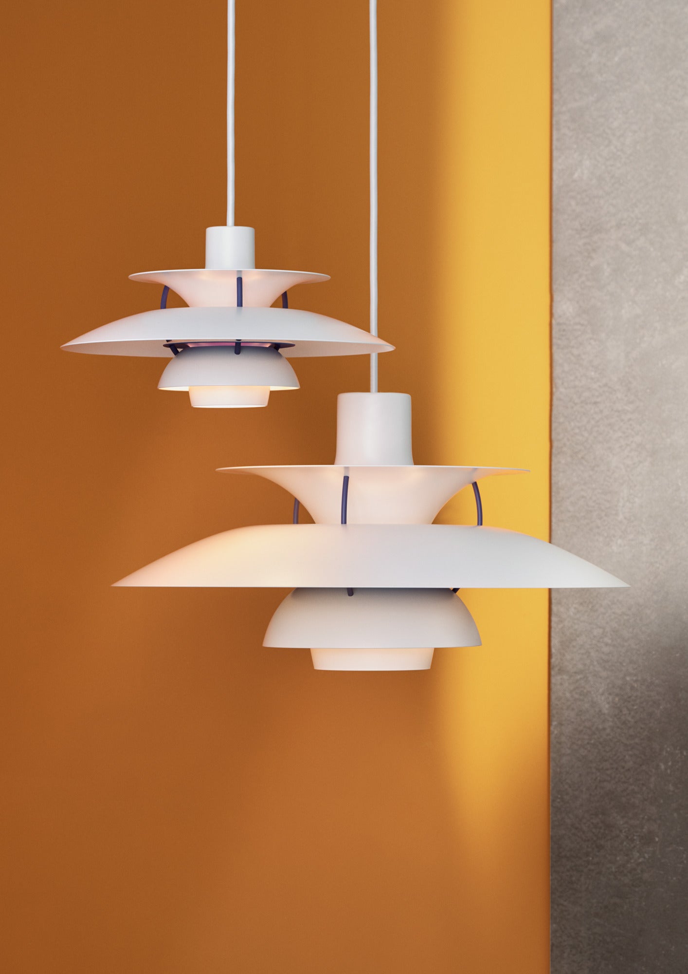 Závesná lampa PH 5 klasická biela