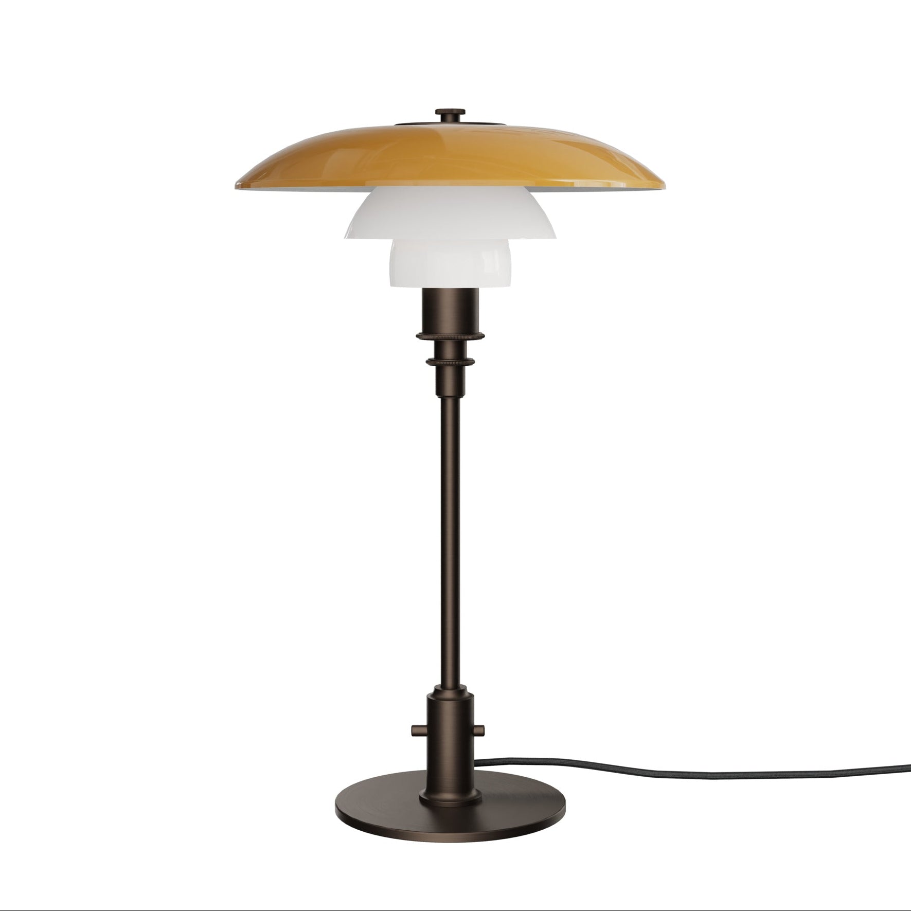 Table lamp PH 3/2 - century edition white with orange and brown base