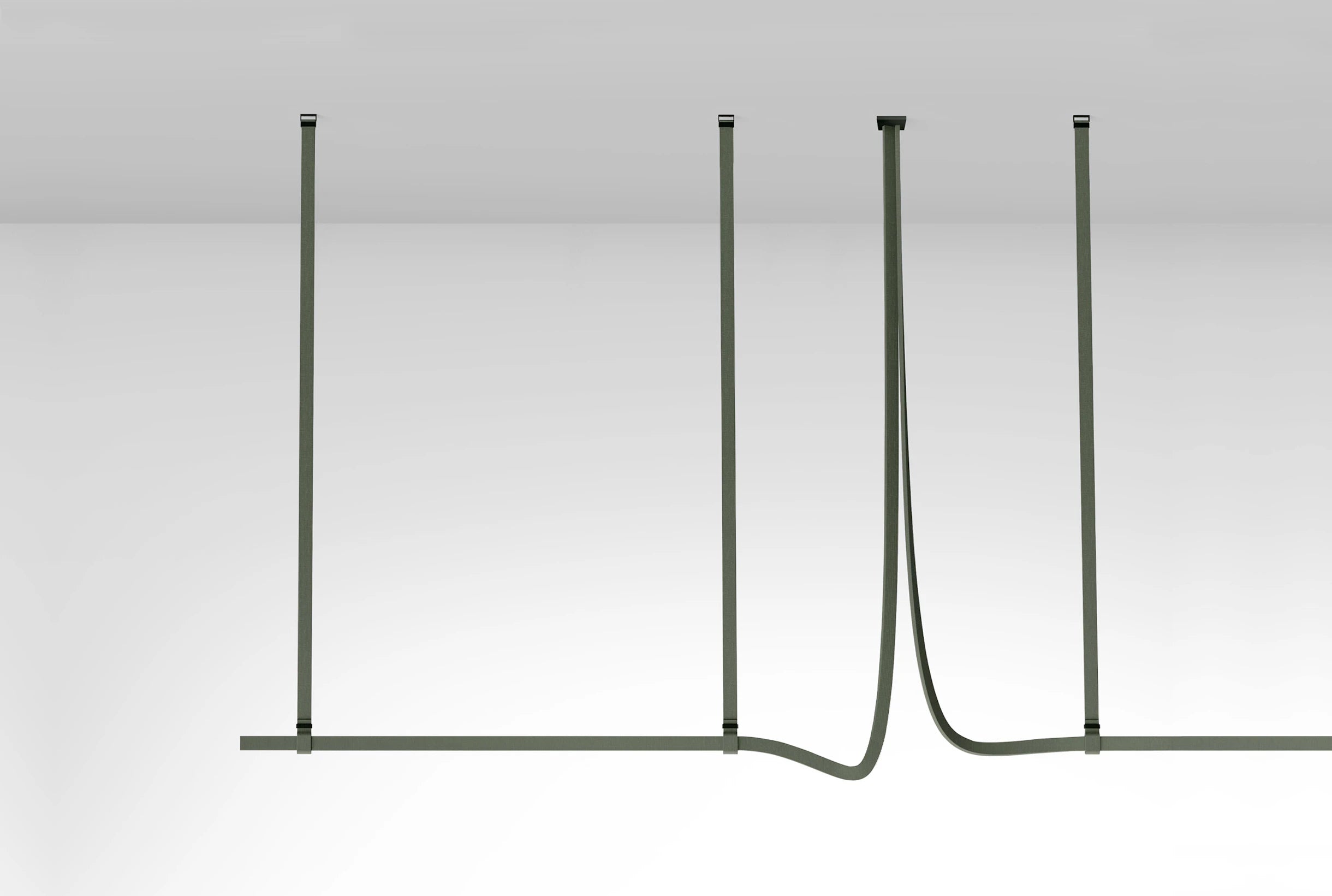 Závesná lampa BELT zelená koža