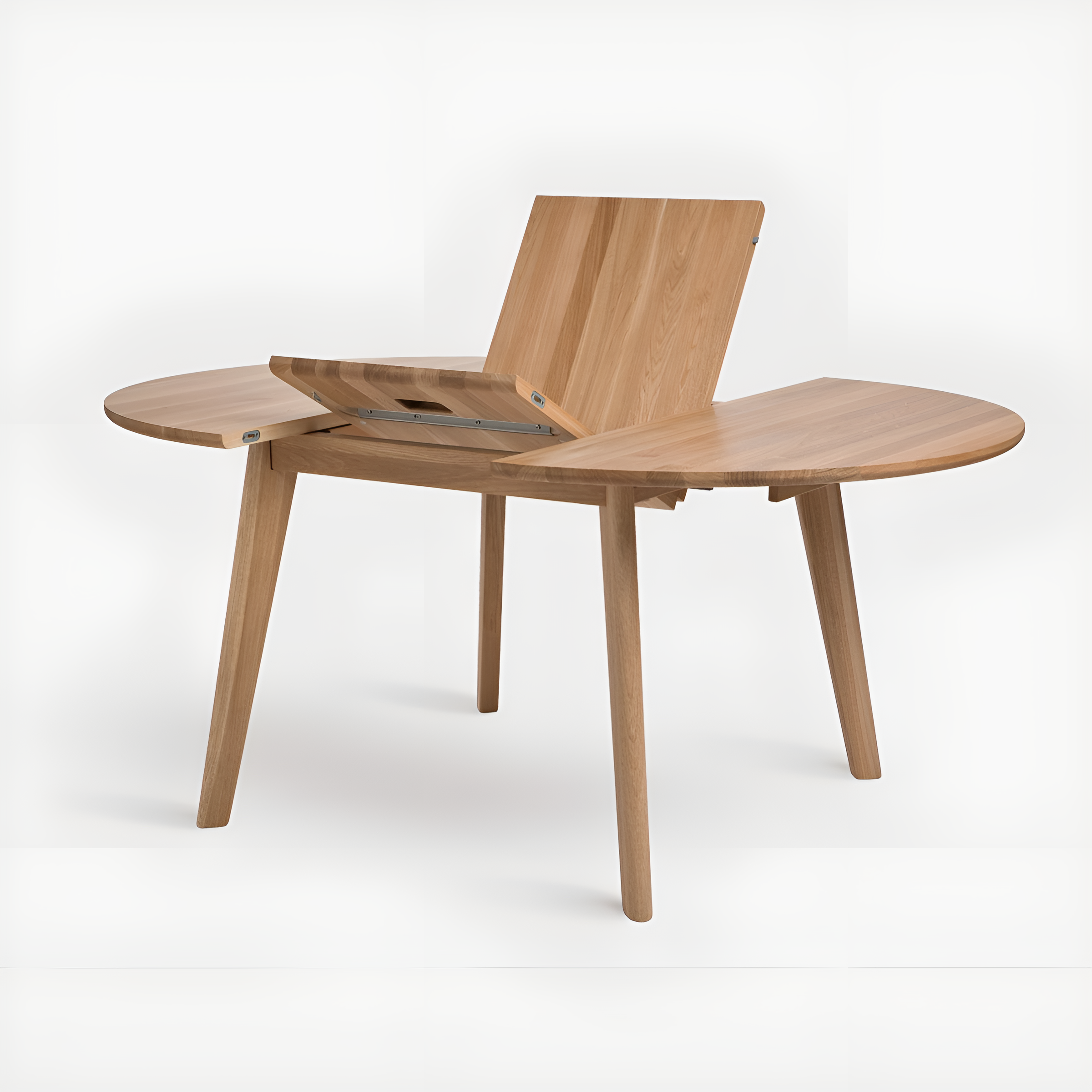 Round extendable table MURO made of solid oak wood