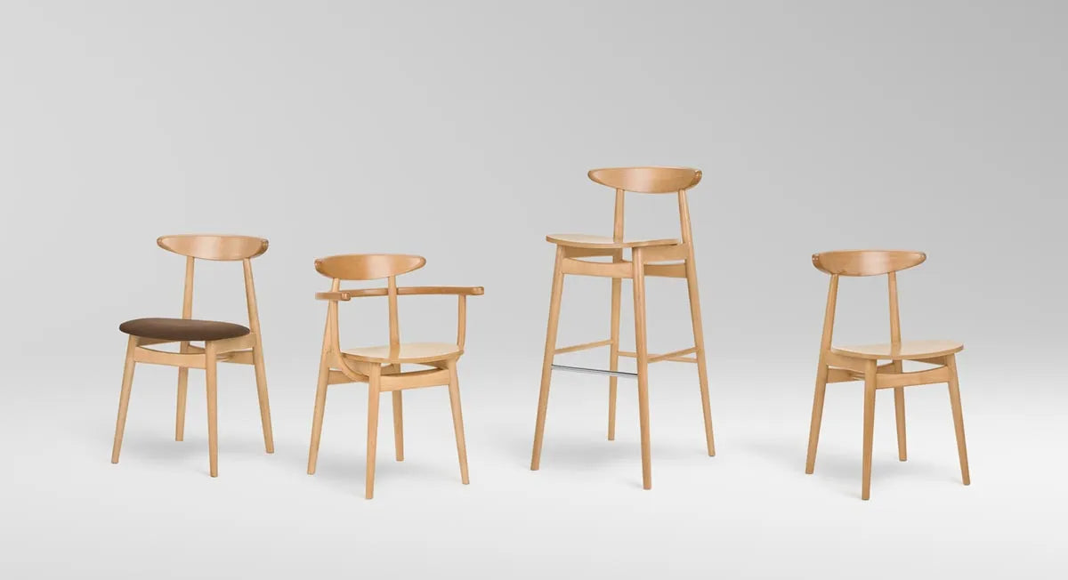 A chair with the YESTERDAY B-4101 Wooden armrests