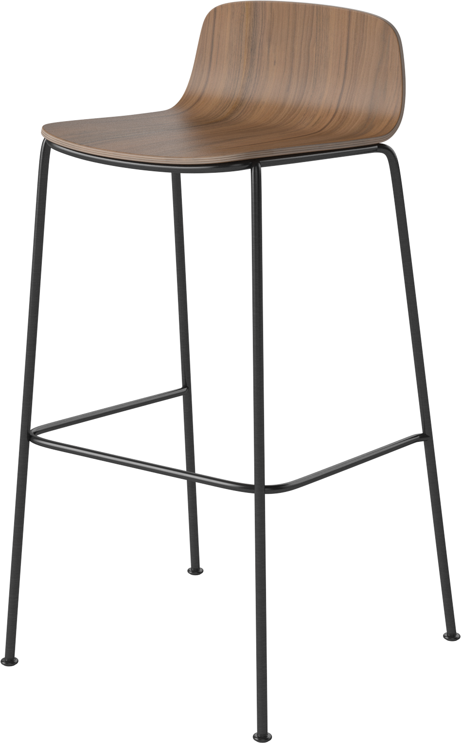 Hoker PALM orechová dyha s čiernym kovovým podstavcom