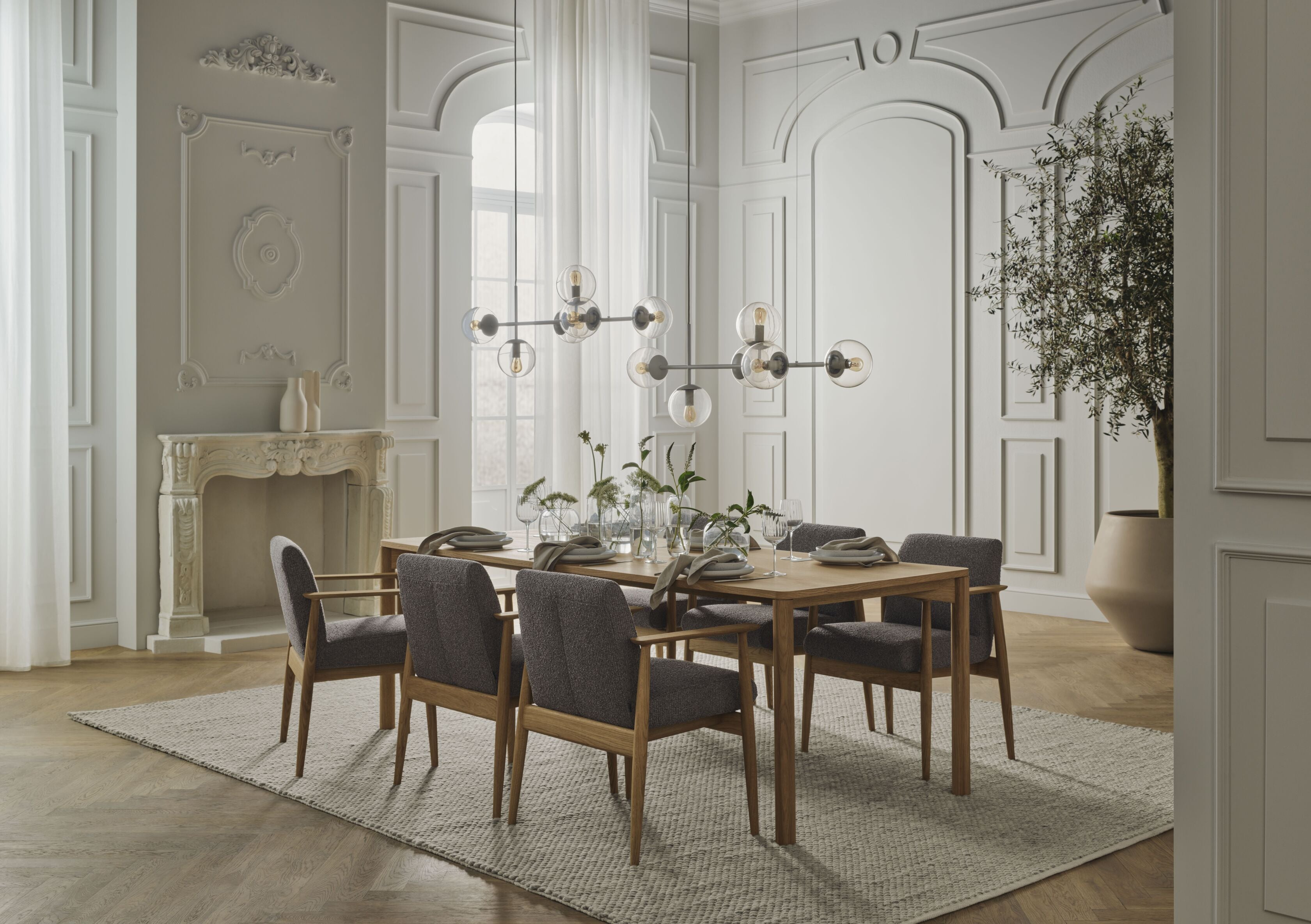 Rozkladací stôl PANA s dubovou základňou