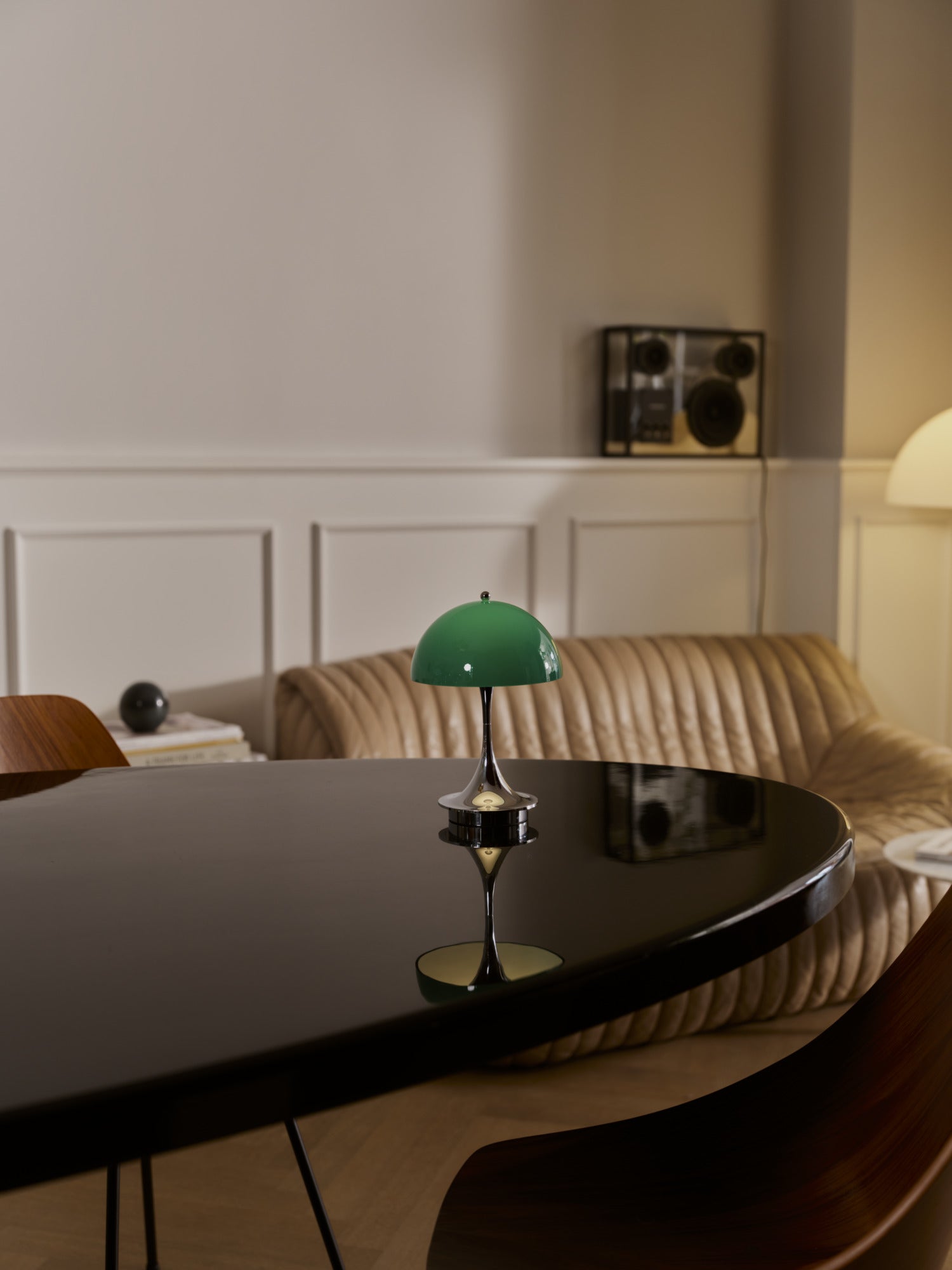 Portable Lamp PANTHELLA 160 green with chrome base