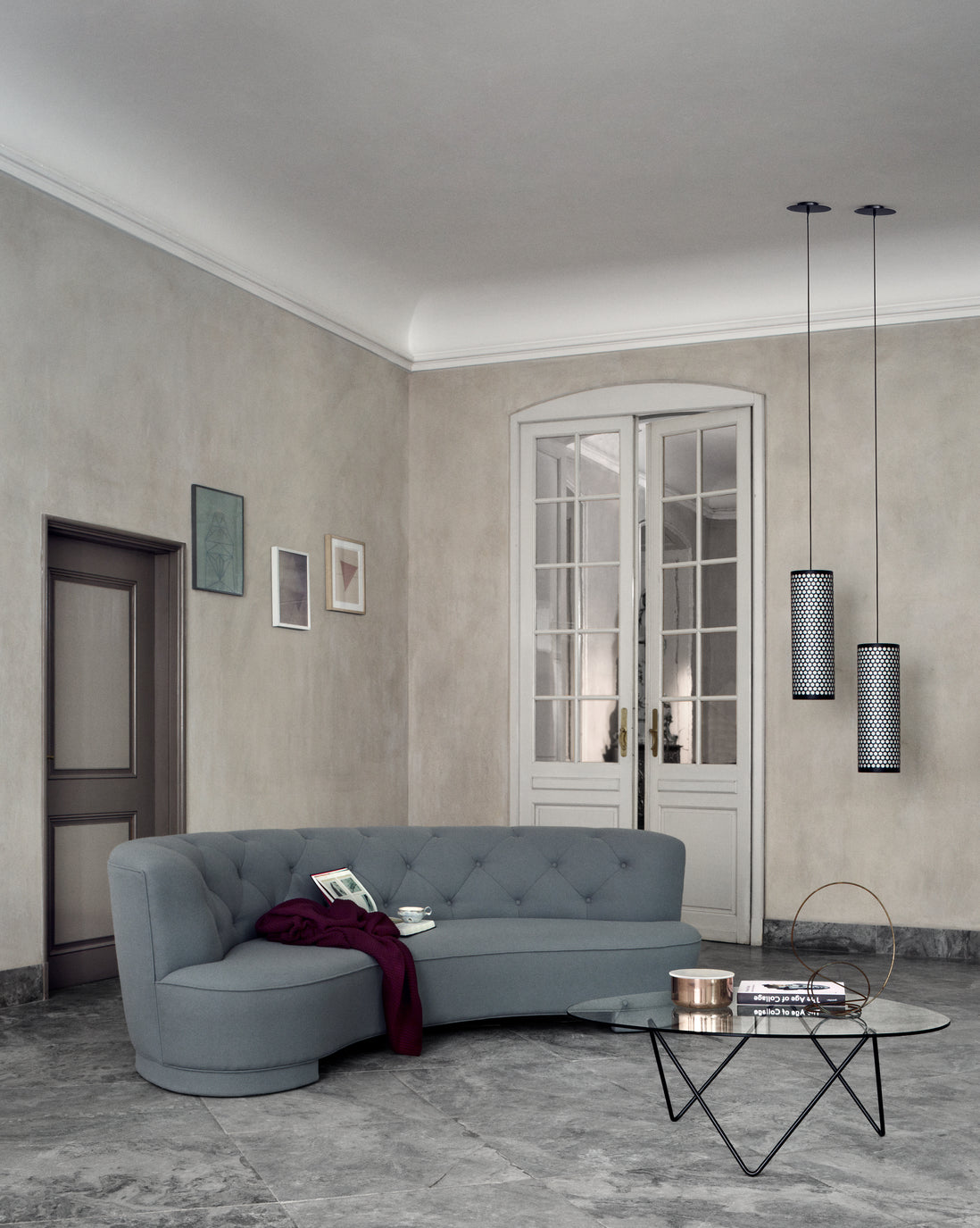 PEDRERA coffee table glass with brass base