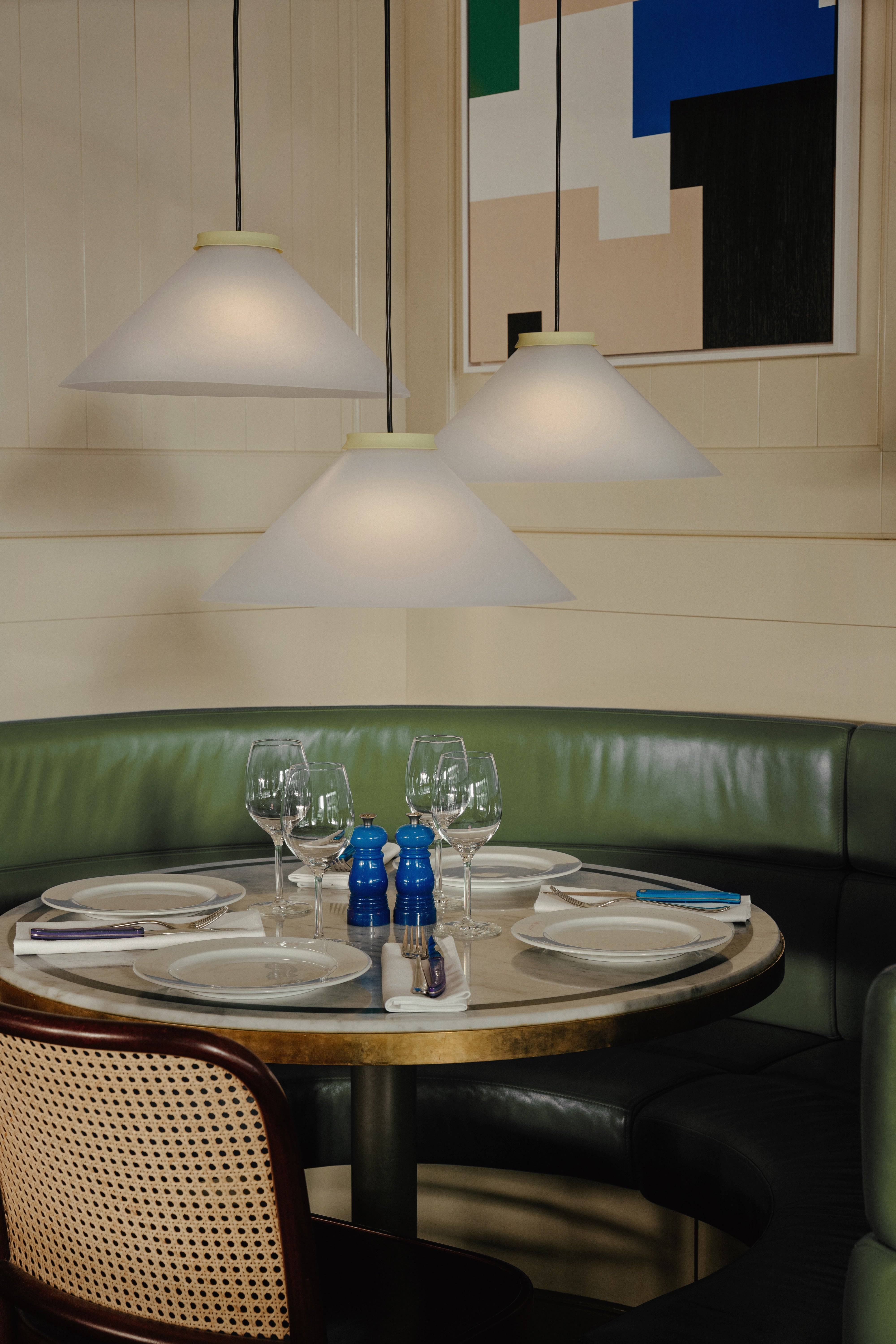 Závesná lampa ALINE svetložltá s bielym tienidlo