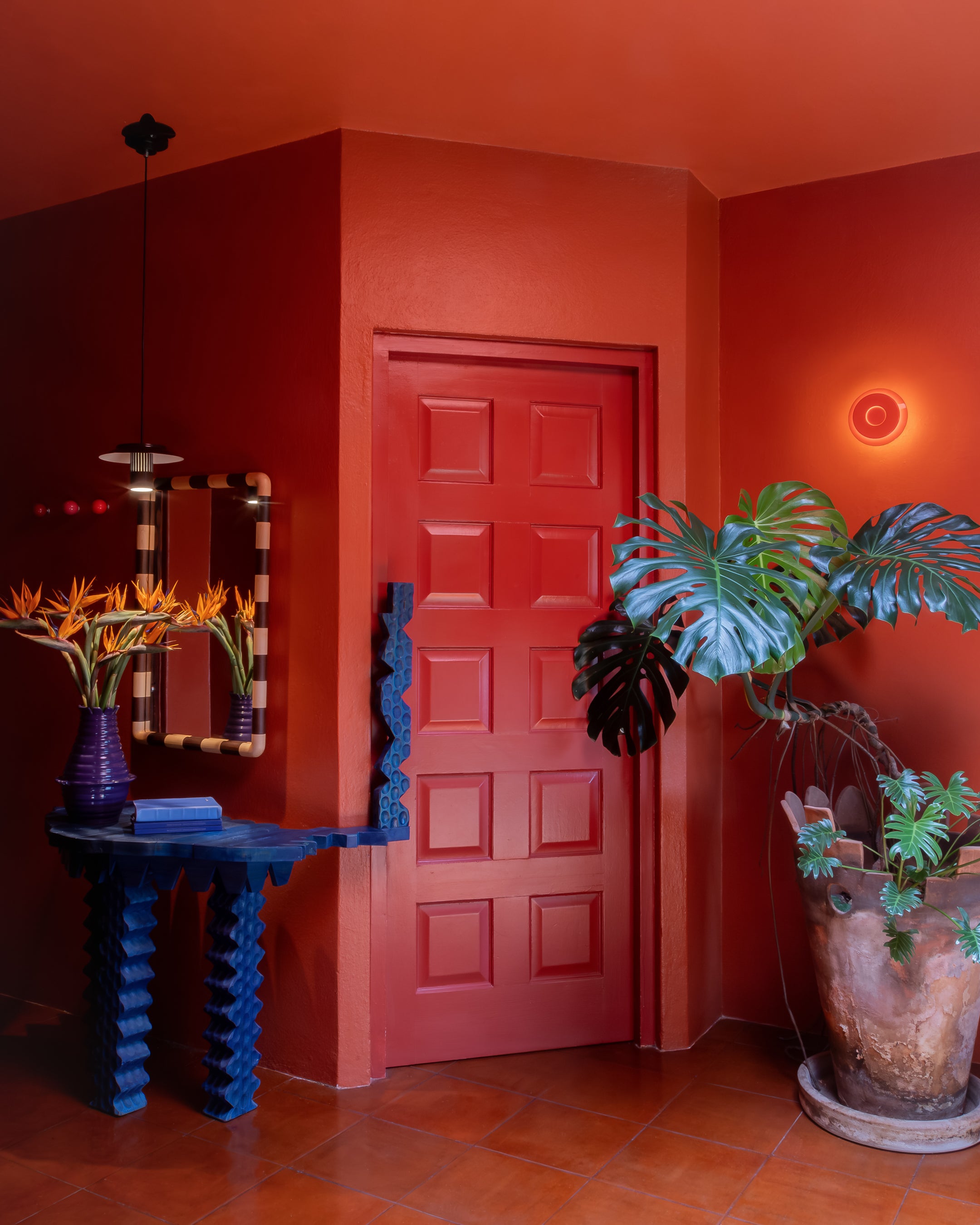 Nástenná lampa LILLE červená pomaranč