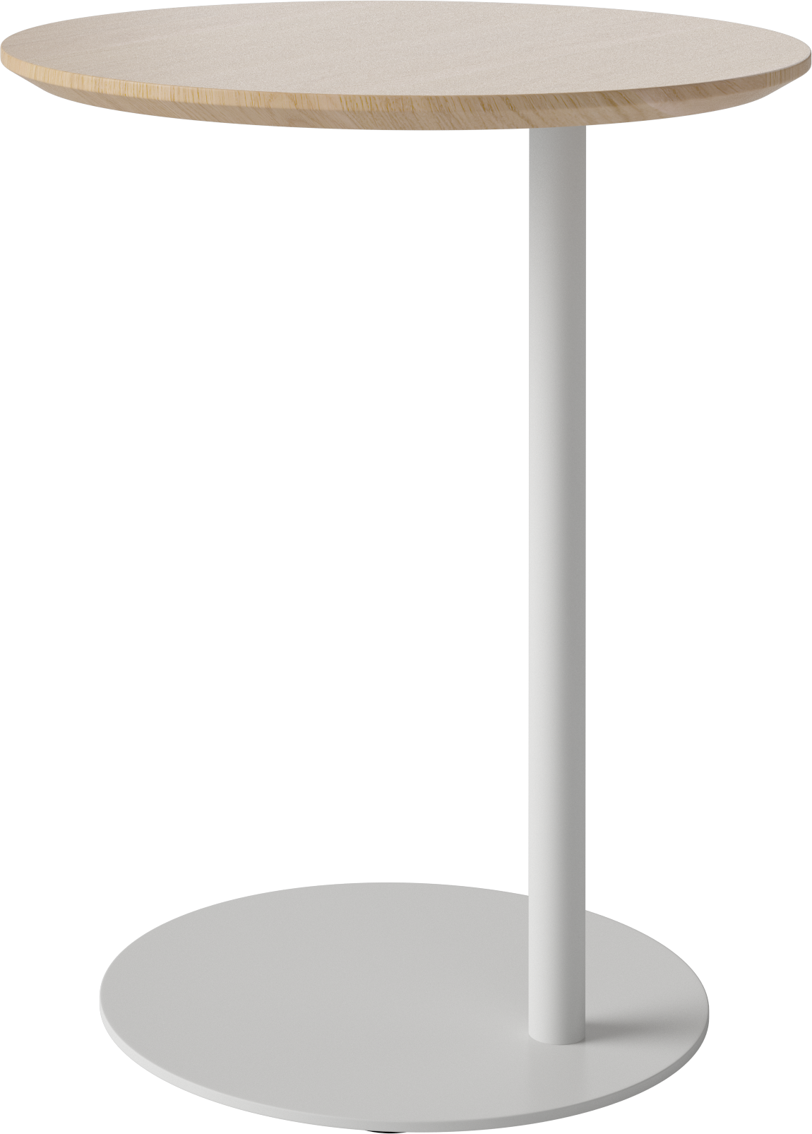 Bočný stolík PILLAR bielené dubové drevo so šedým podstavcom