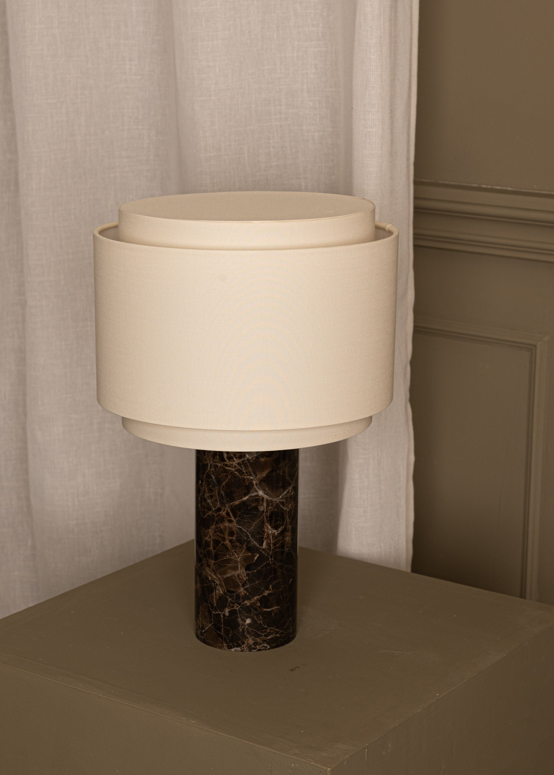 Stolná lampa PIPITO DOUBLE hnedý mramor