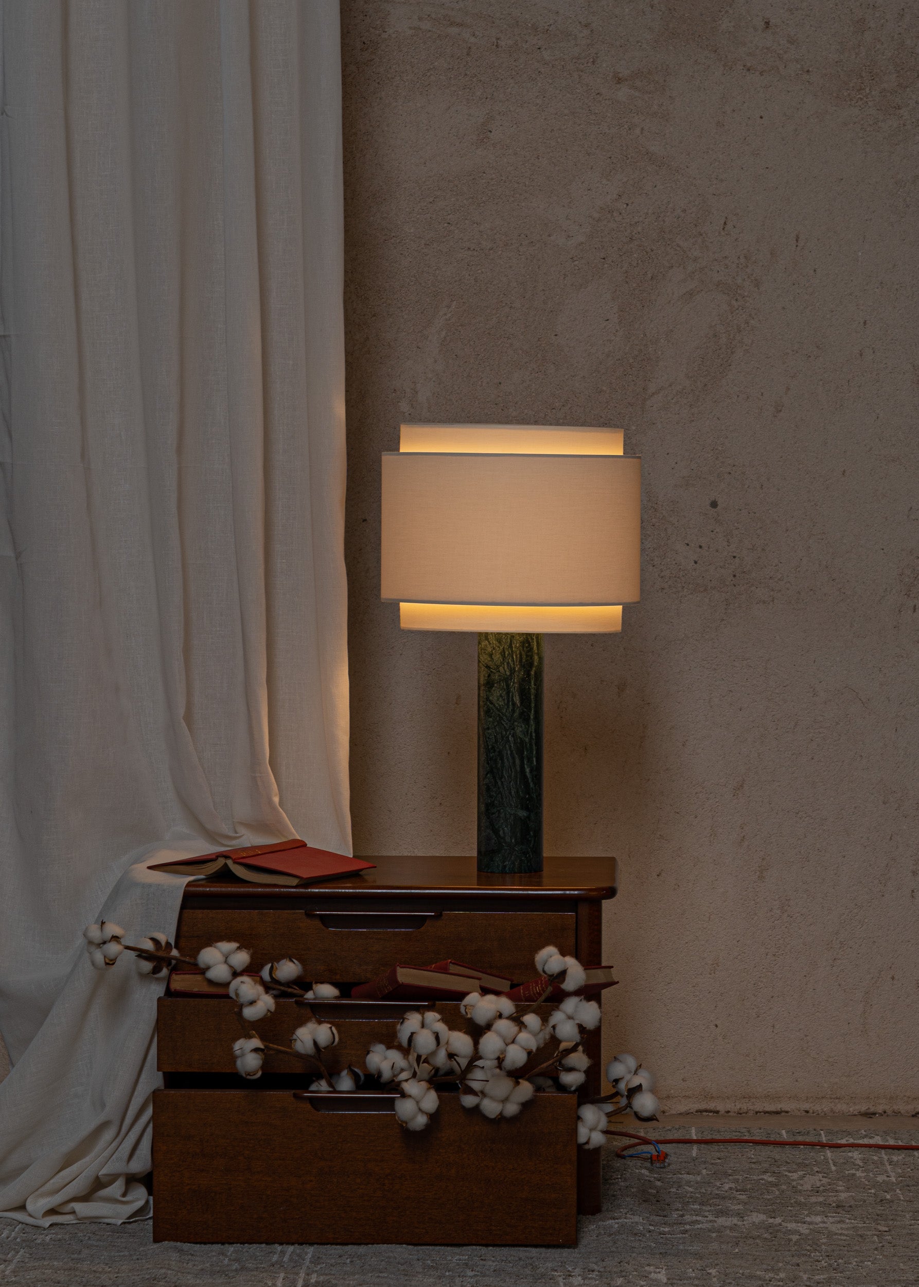 Stolná lampa PIPO DUOBLE zelený mramor
