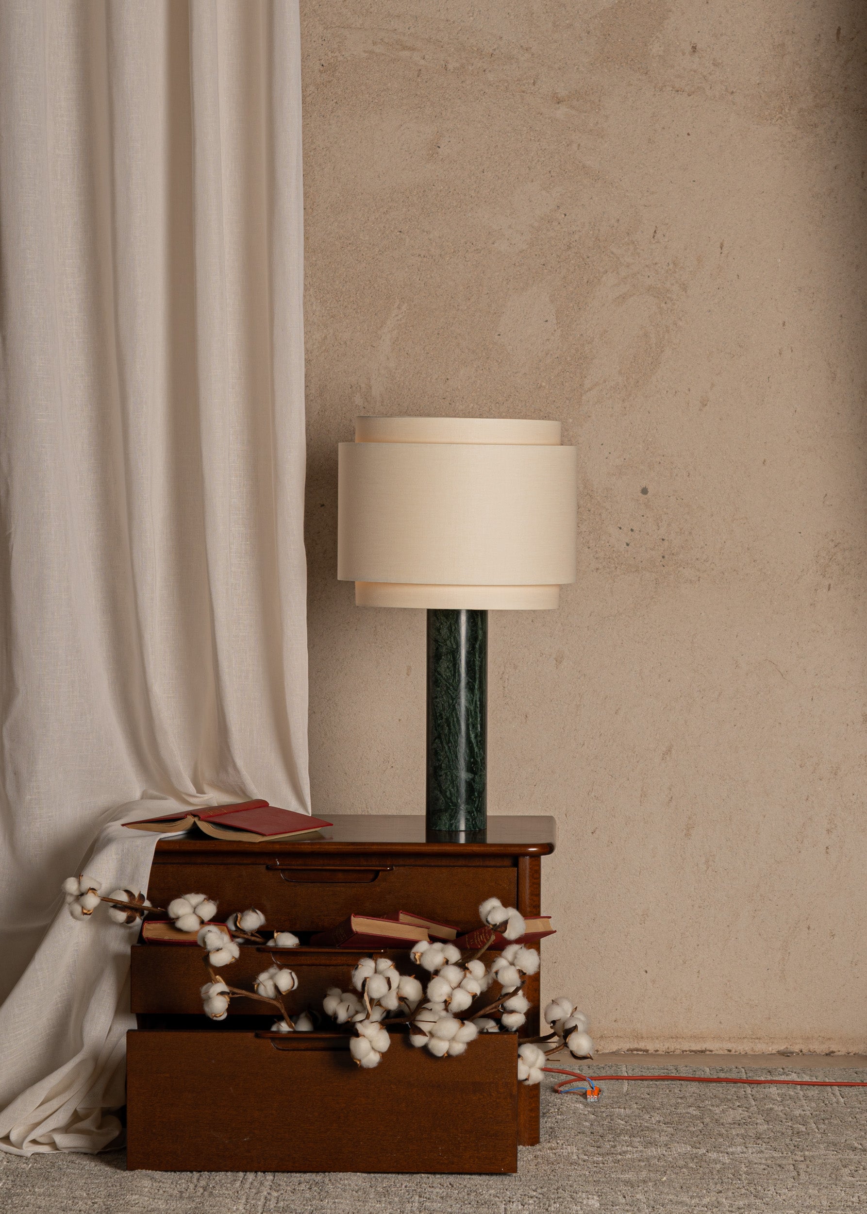 Stolná lampa PIPO DUOBLE zelený mramor