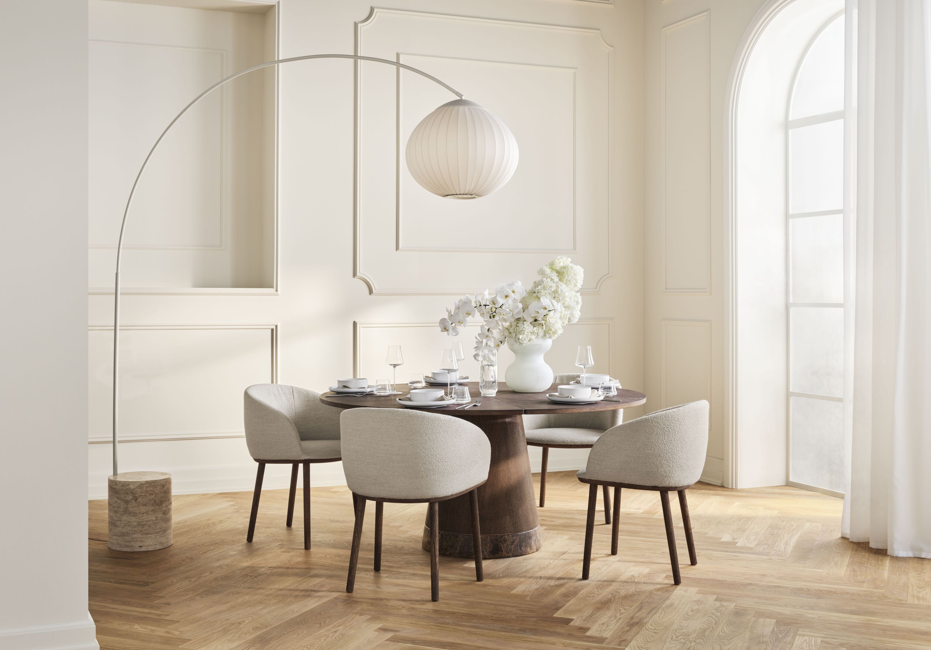 Stôl PIRO bielený dyha dubová