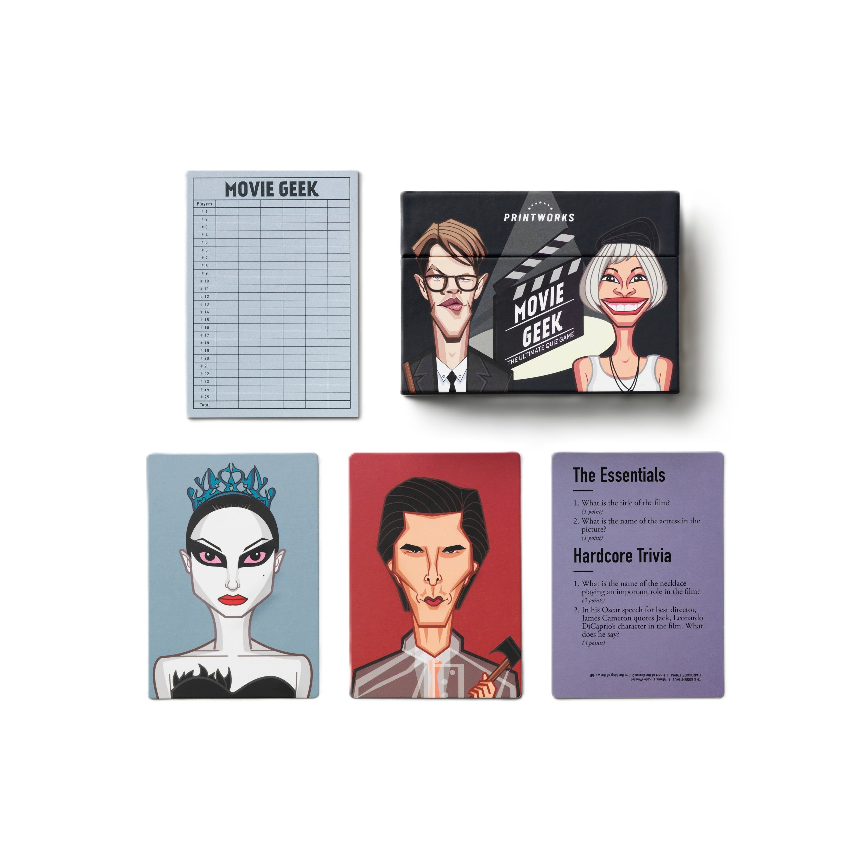 Hra asociácií TRIVIA GAME MOVIE GEEK čierna