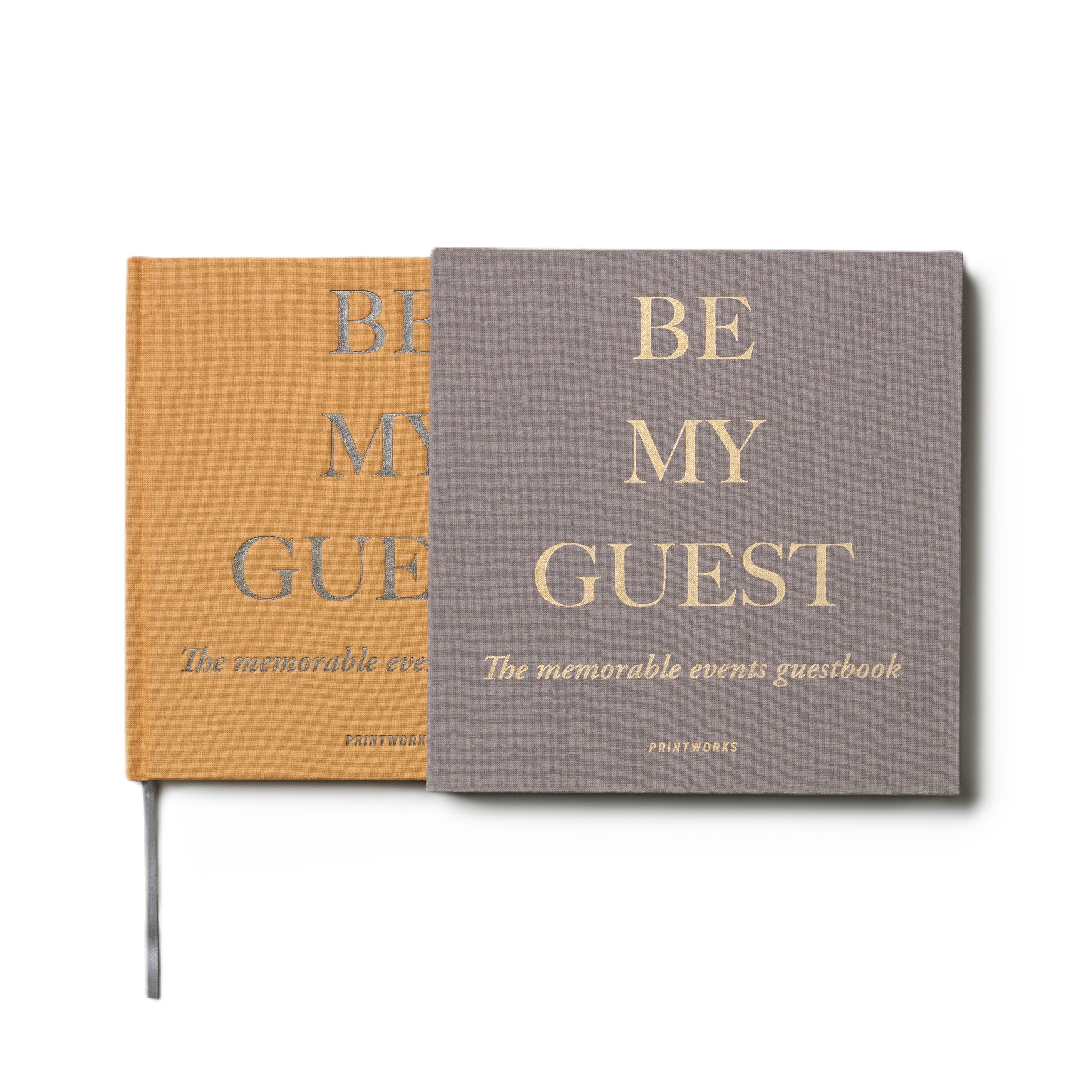 BE MY GUEST Guest Book in Gray with Gold