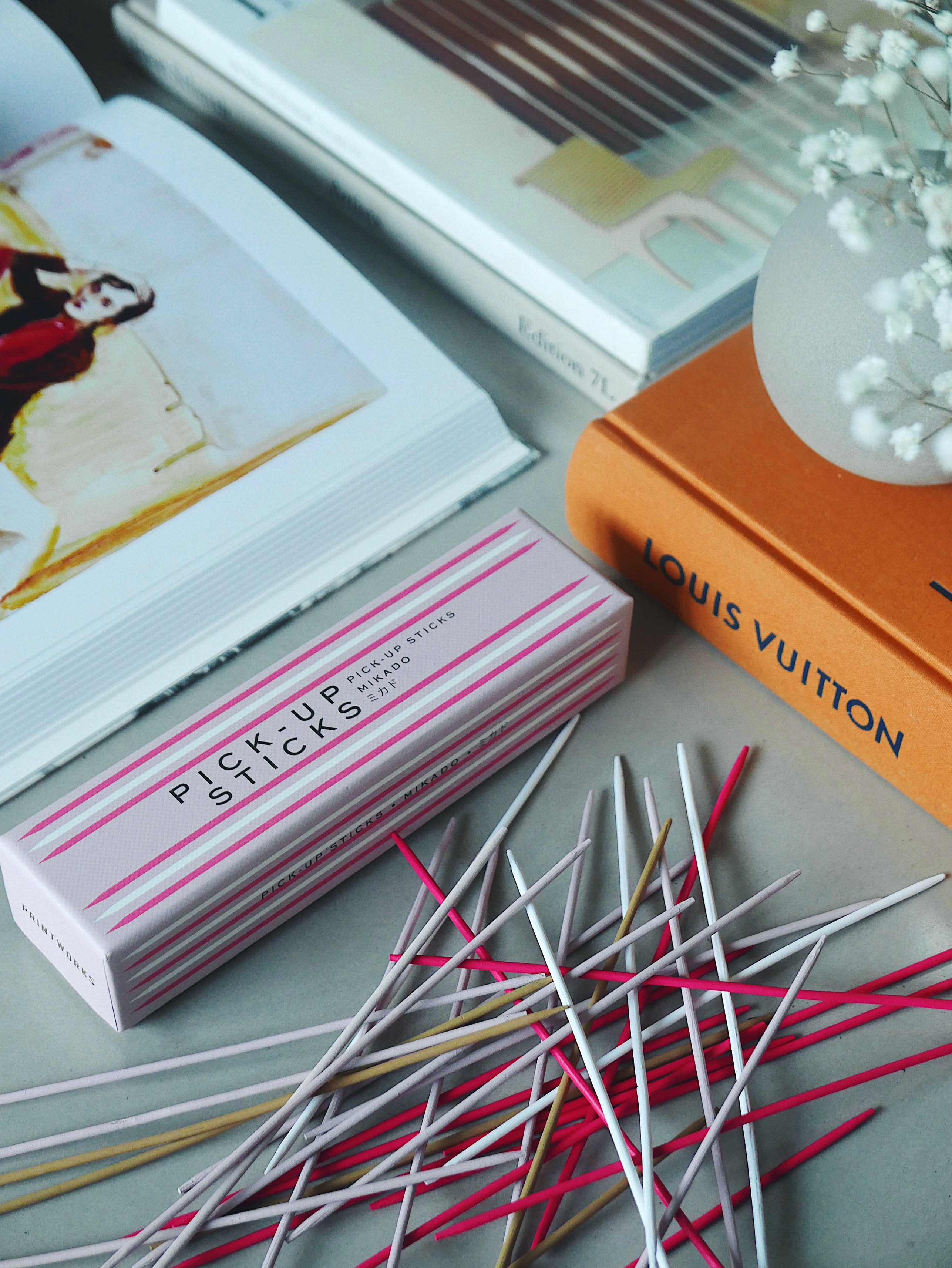 Hra PICK UP STICKS ružová s červenou