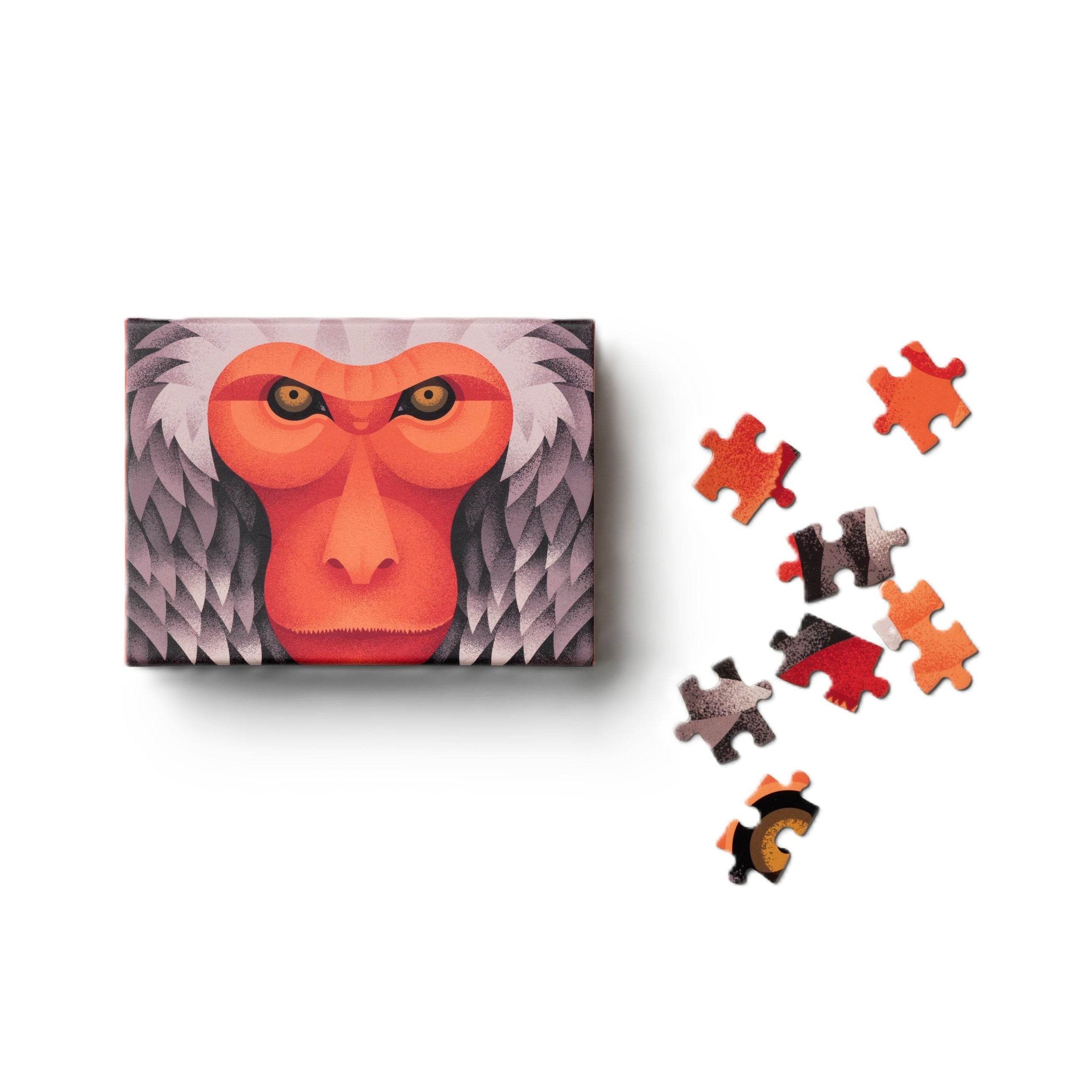 Puzzle JAPONSKÁ MAKAKA oranžová so šedou