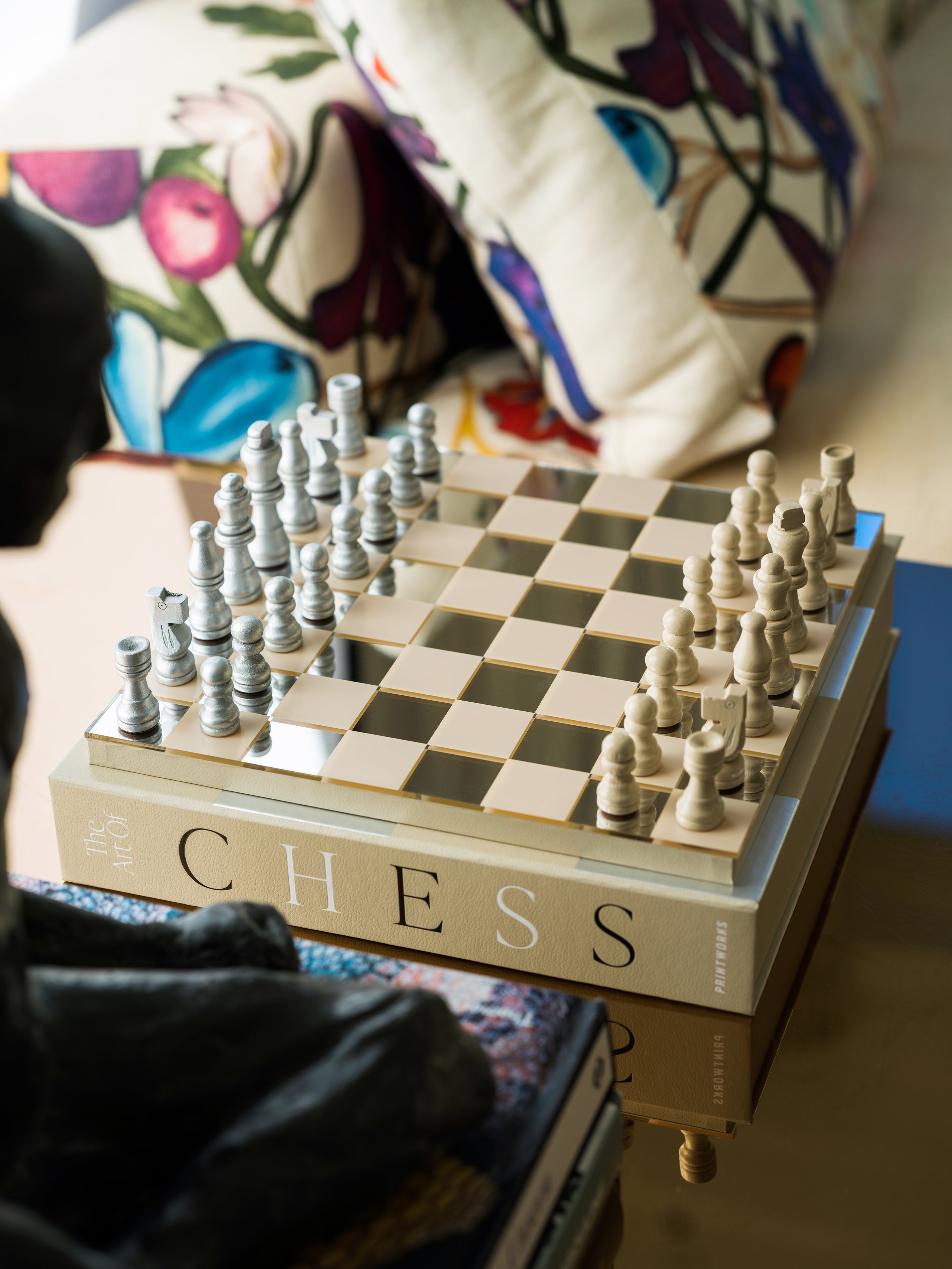 Súprava na hru šachy CHESS MIRROR béžová