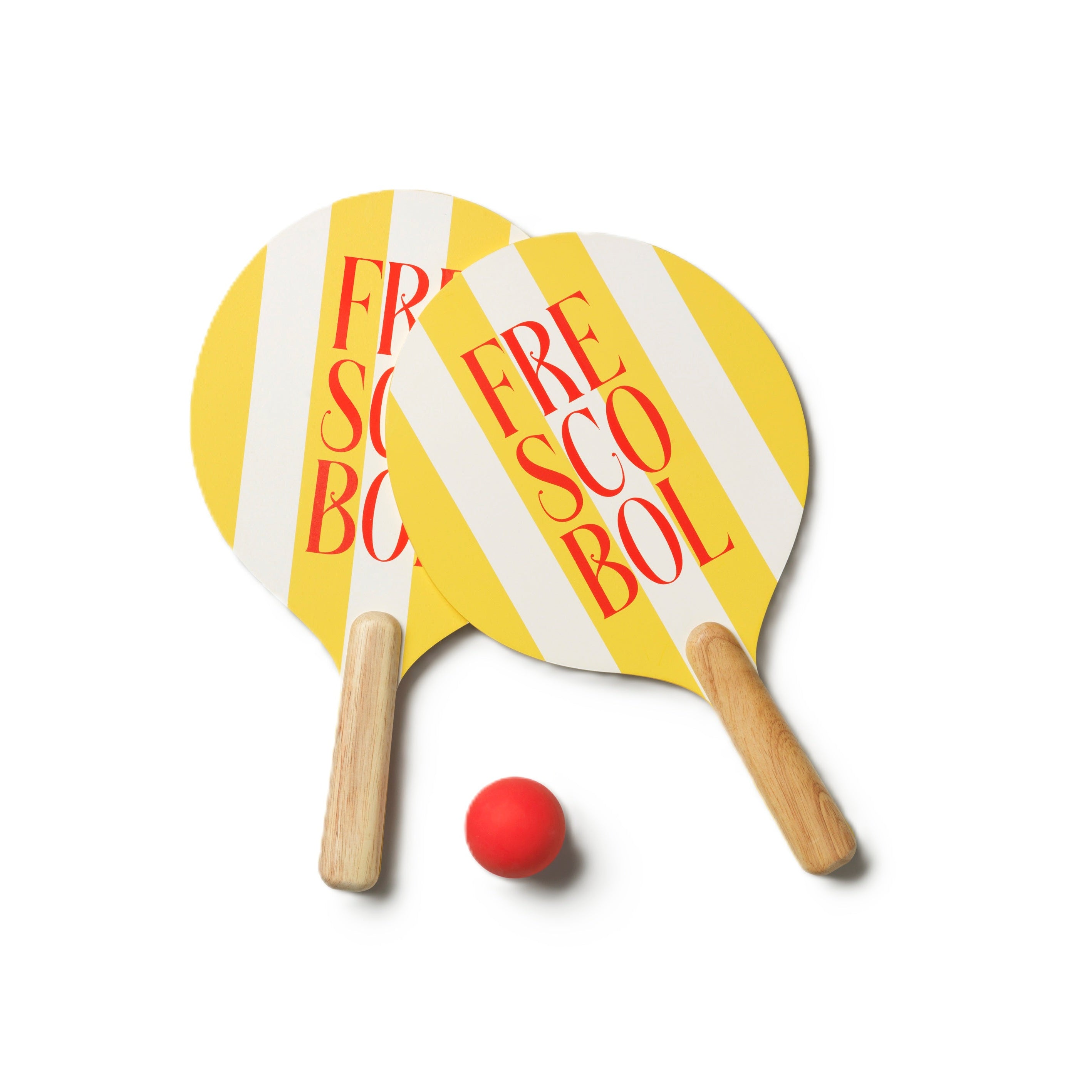 Rakety na plážový tenis FRESCOBOL žlté s bielou a červenou