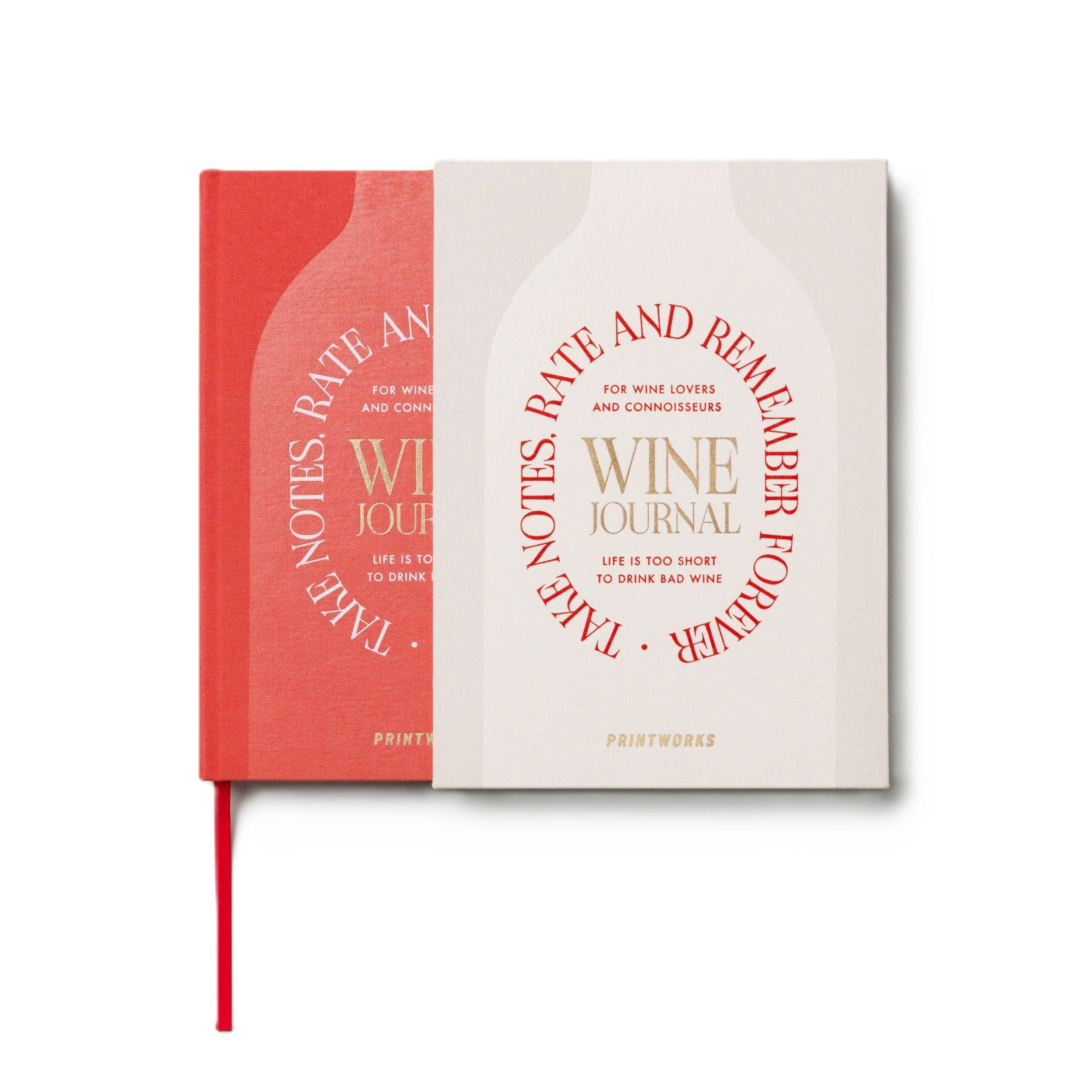 Wine Tasting Journal beige with red
