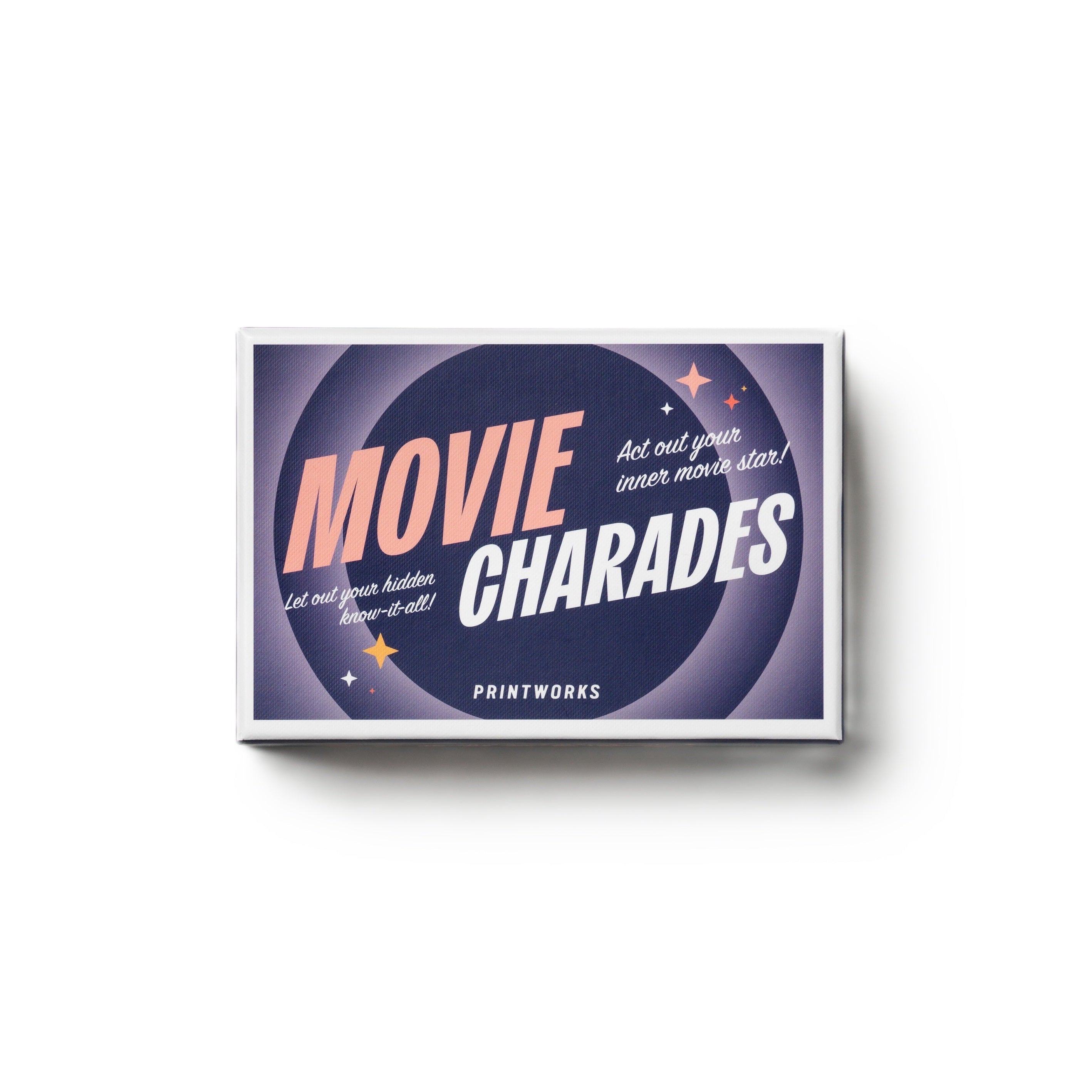 Gra filmové kalambury MOVIE CHARADES granátová s bielou