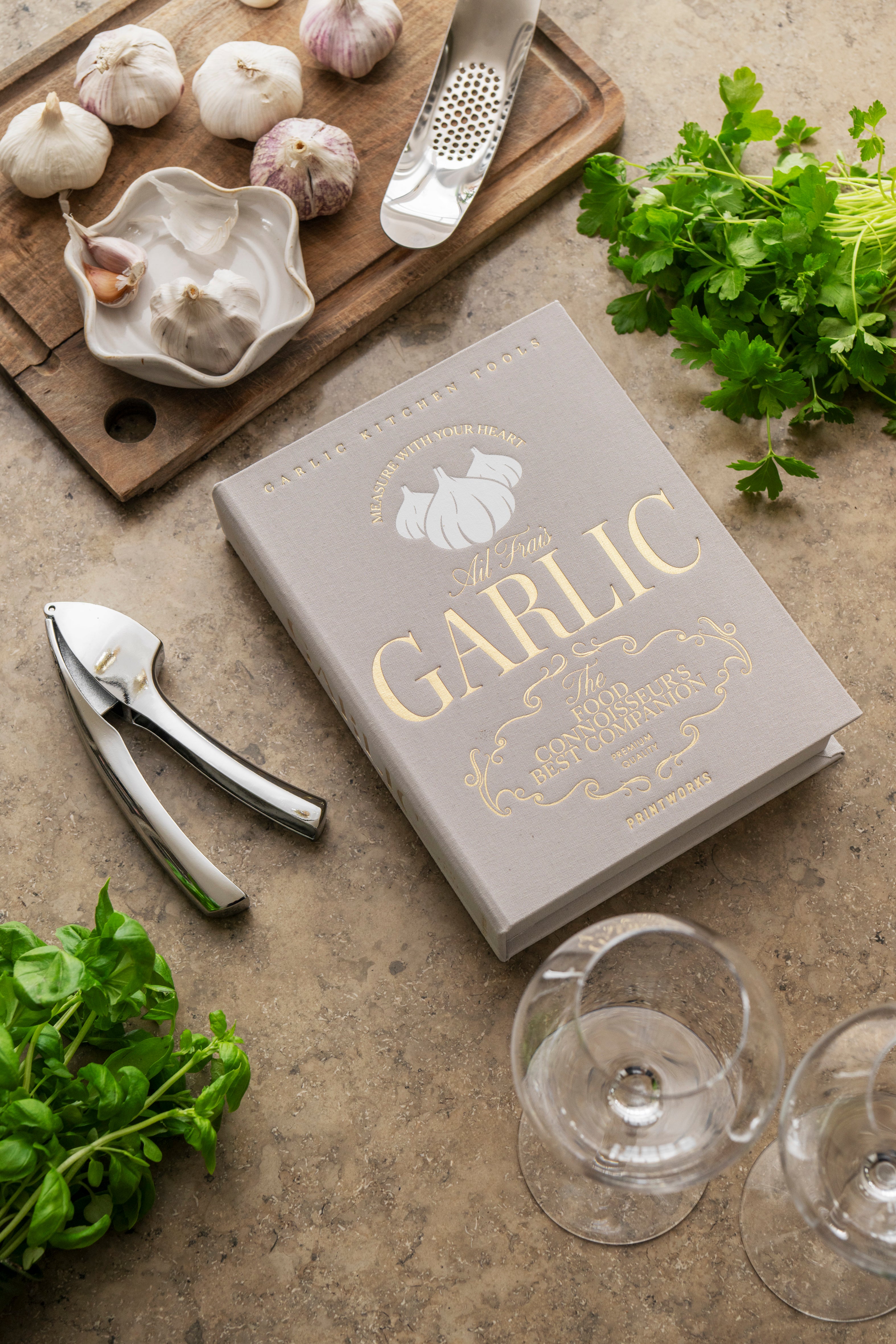 Súprava na cesnak GARLIC TOOLS šedá