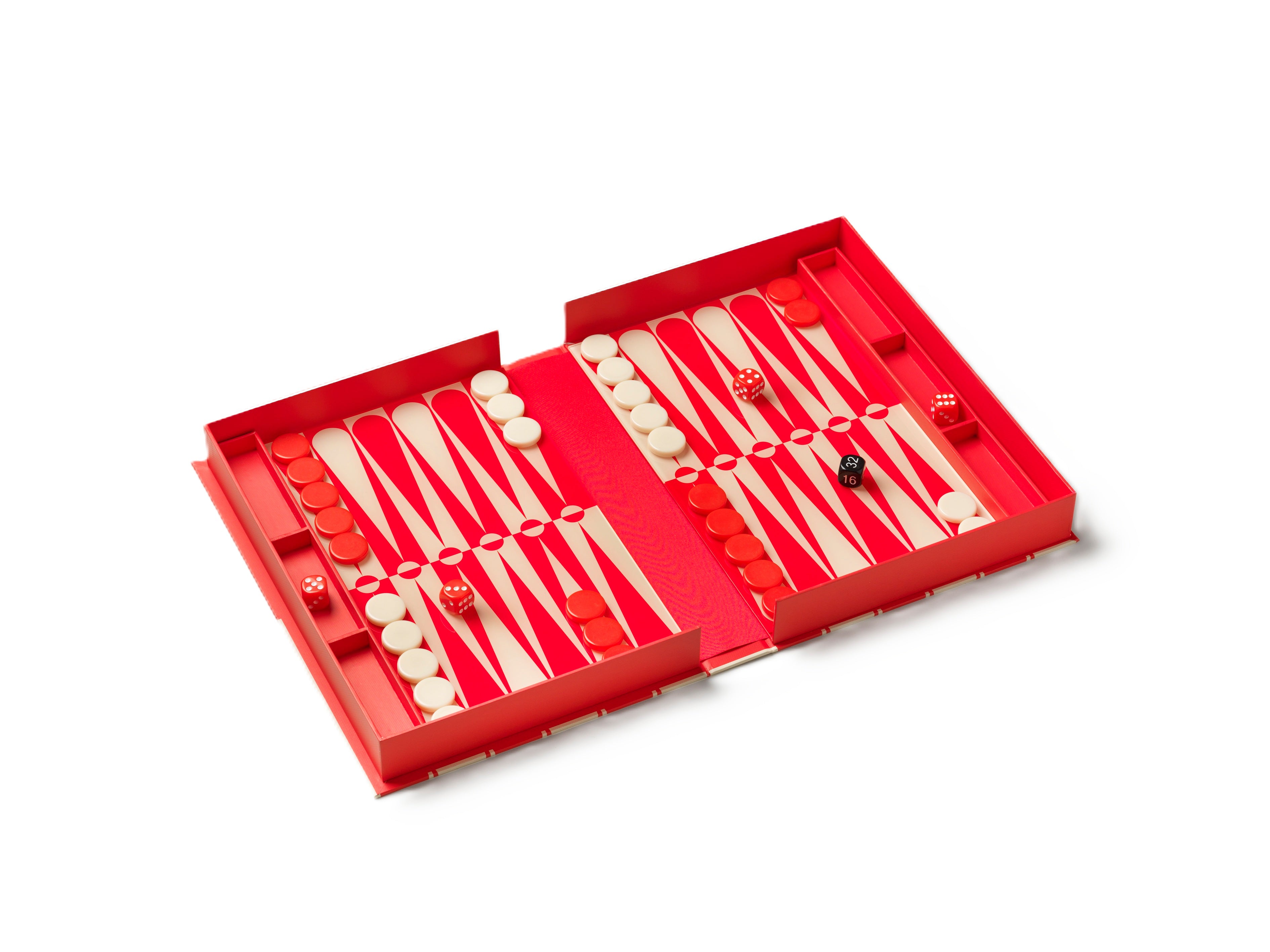 ART OF BACKGAMMON Red and Beige Backgammon Set