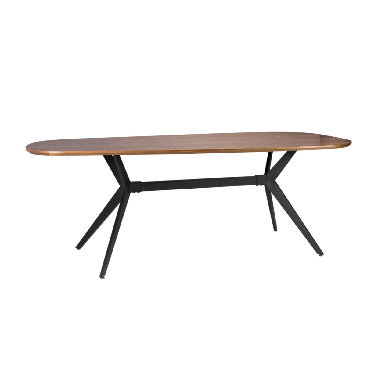 CHASE ORGANIC brown oval table with a black base