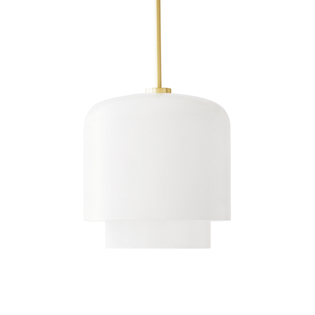 Závesná lampa MEGUMI biela s mosadzným povrchom