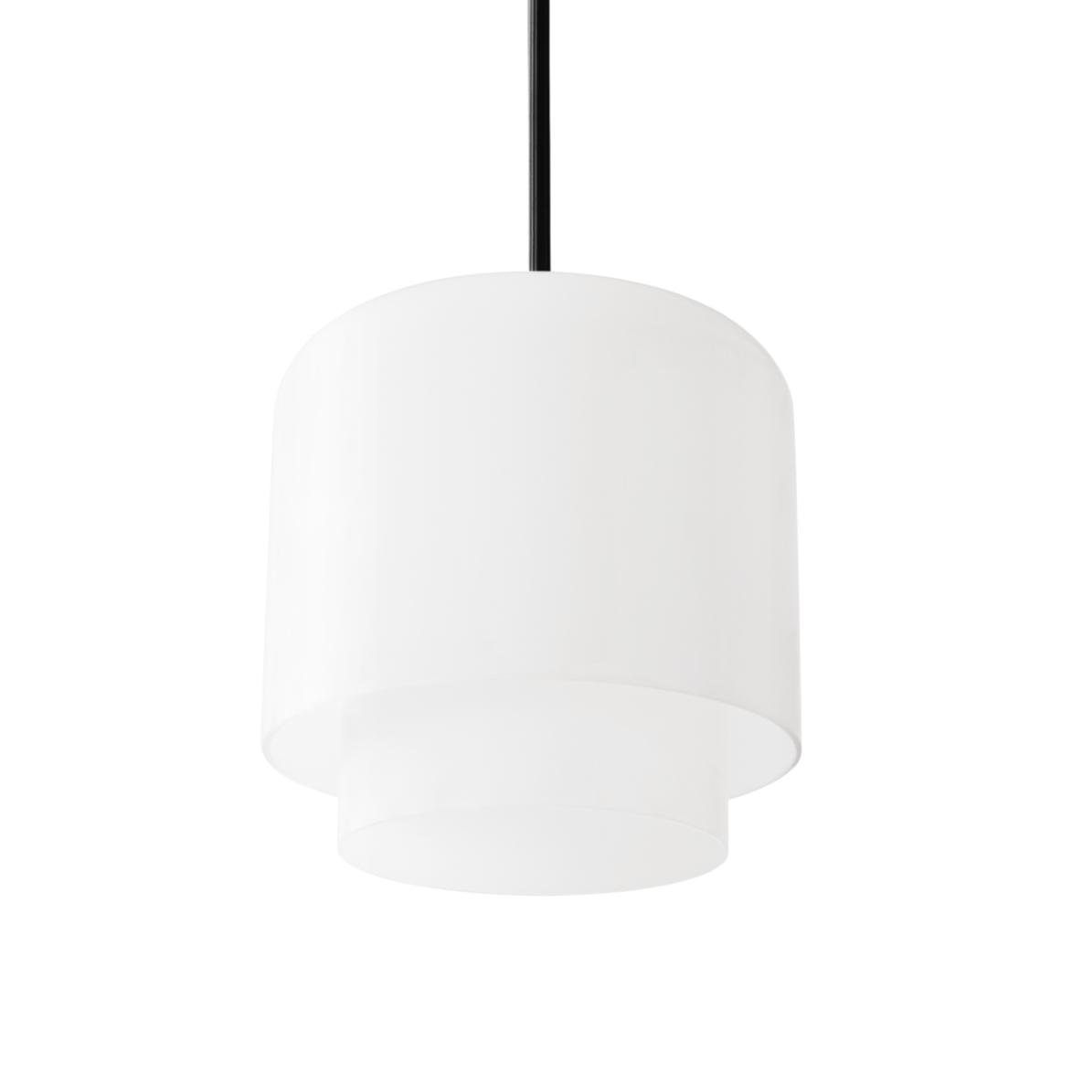 Závesná lampa MEGUMI biela s čiernym povrchom