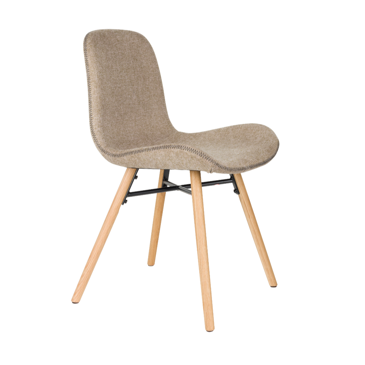 LESTER Chair Brown with Wooden Base