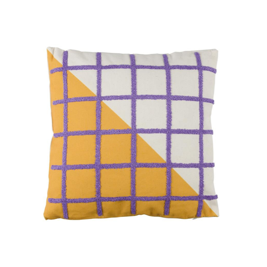 SOTA Cushion Orange with Purple Checkered Pattern