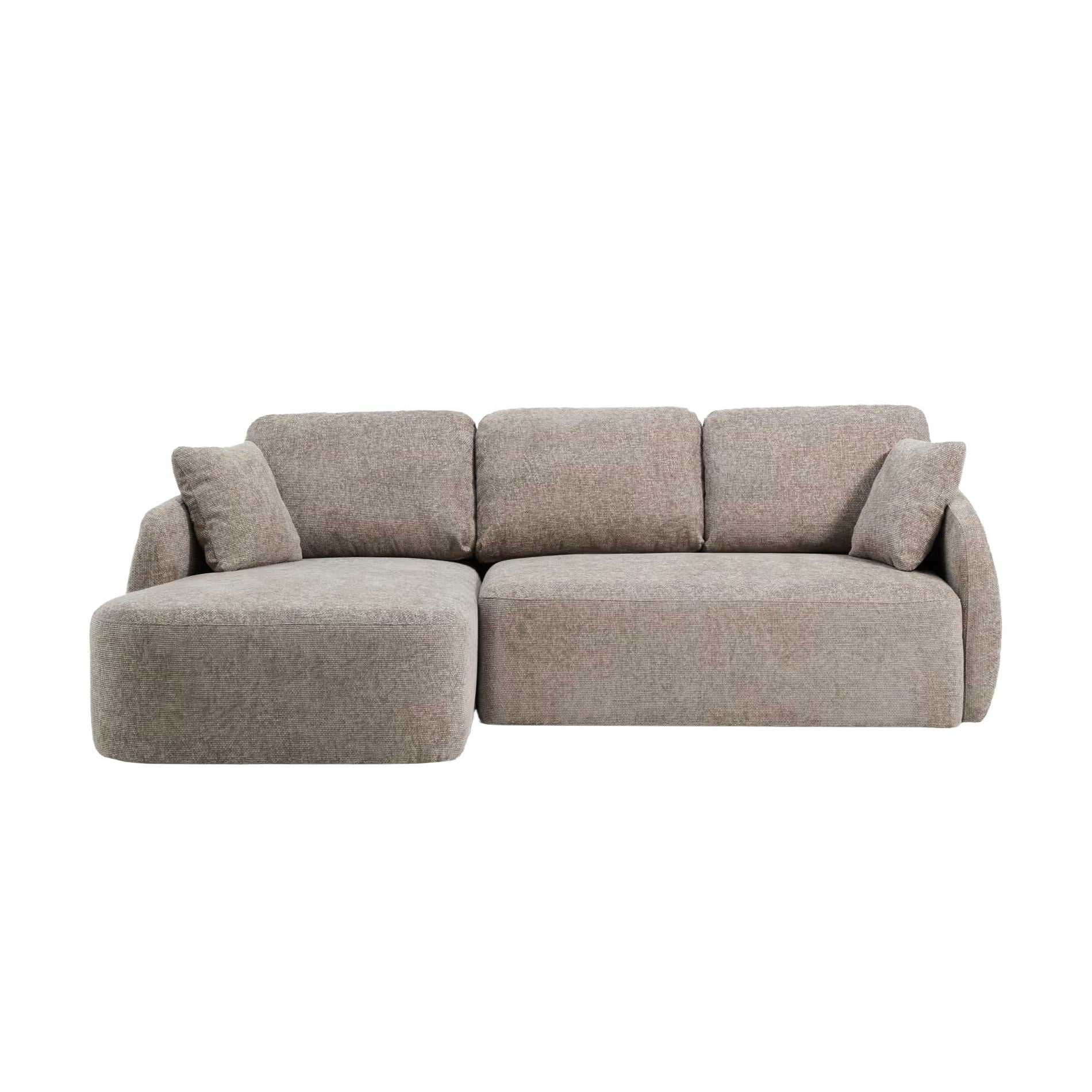Left-facing 3-seater sofa bed LAIRA taupe