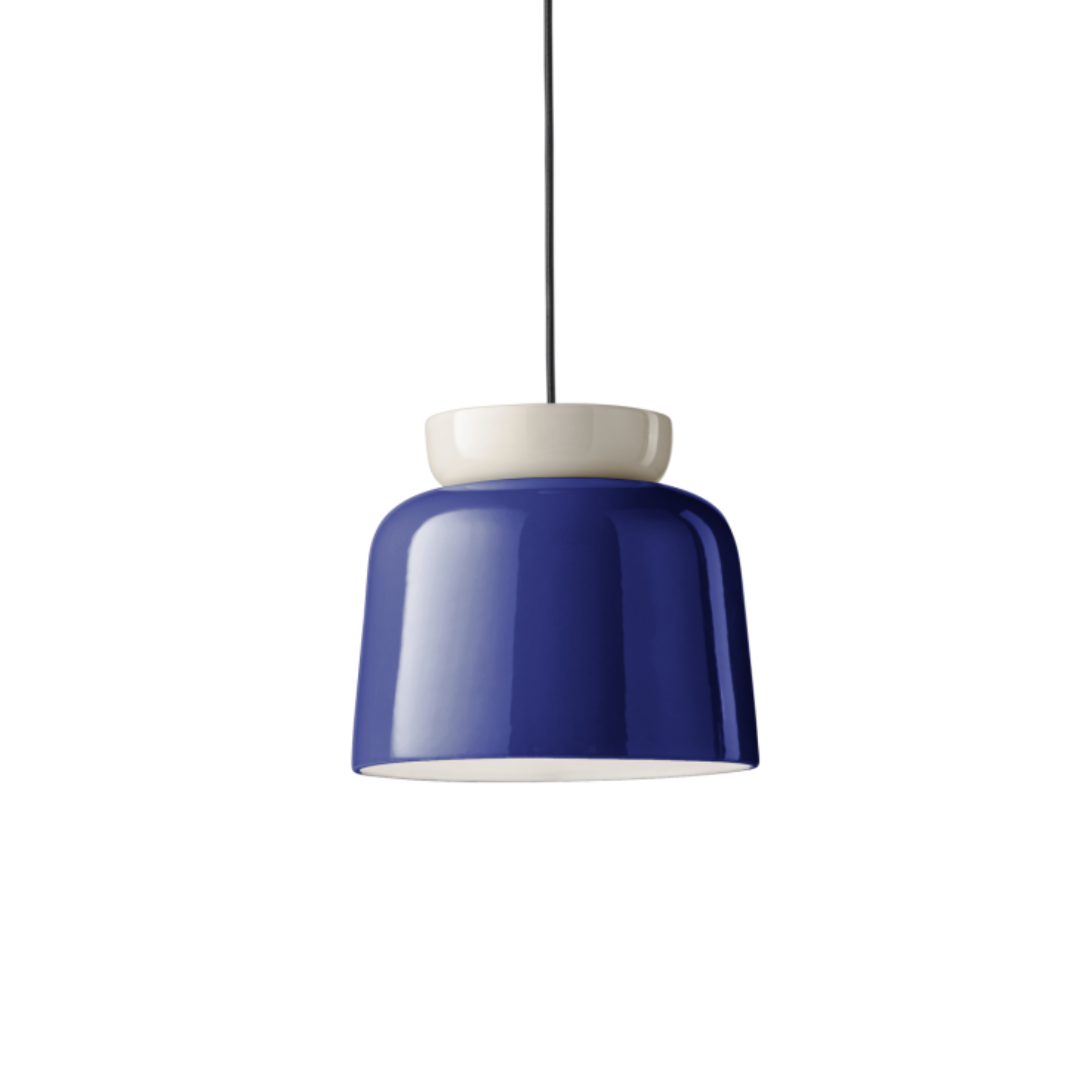 CORCOVADO ceramic pendant lamp in navy blue with beige