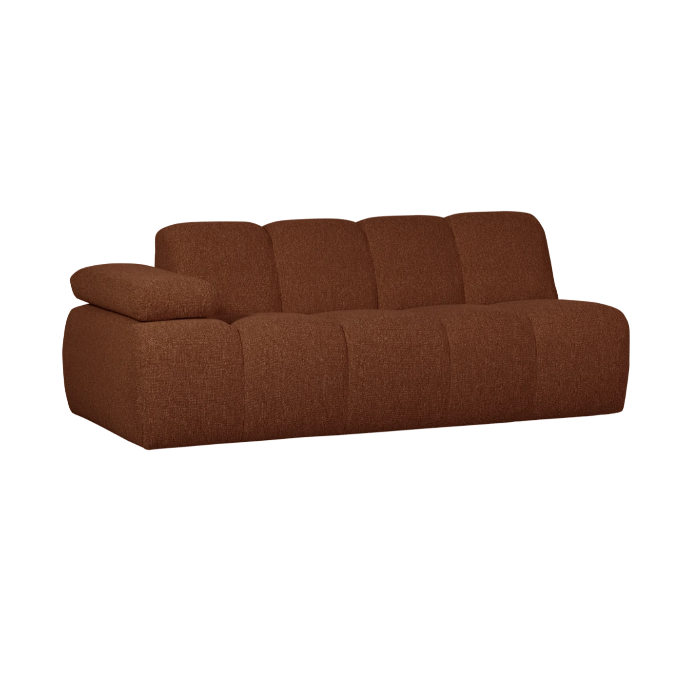 MOJO Modular Sofa - Left-Facing 2-Seater in Rusty Brown Bouclé