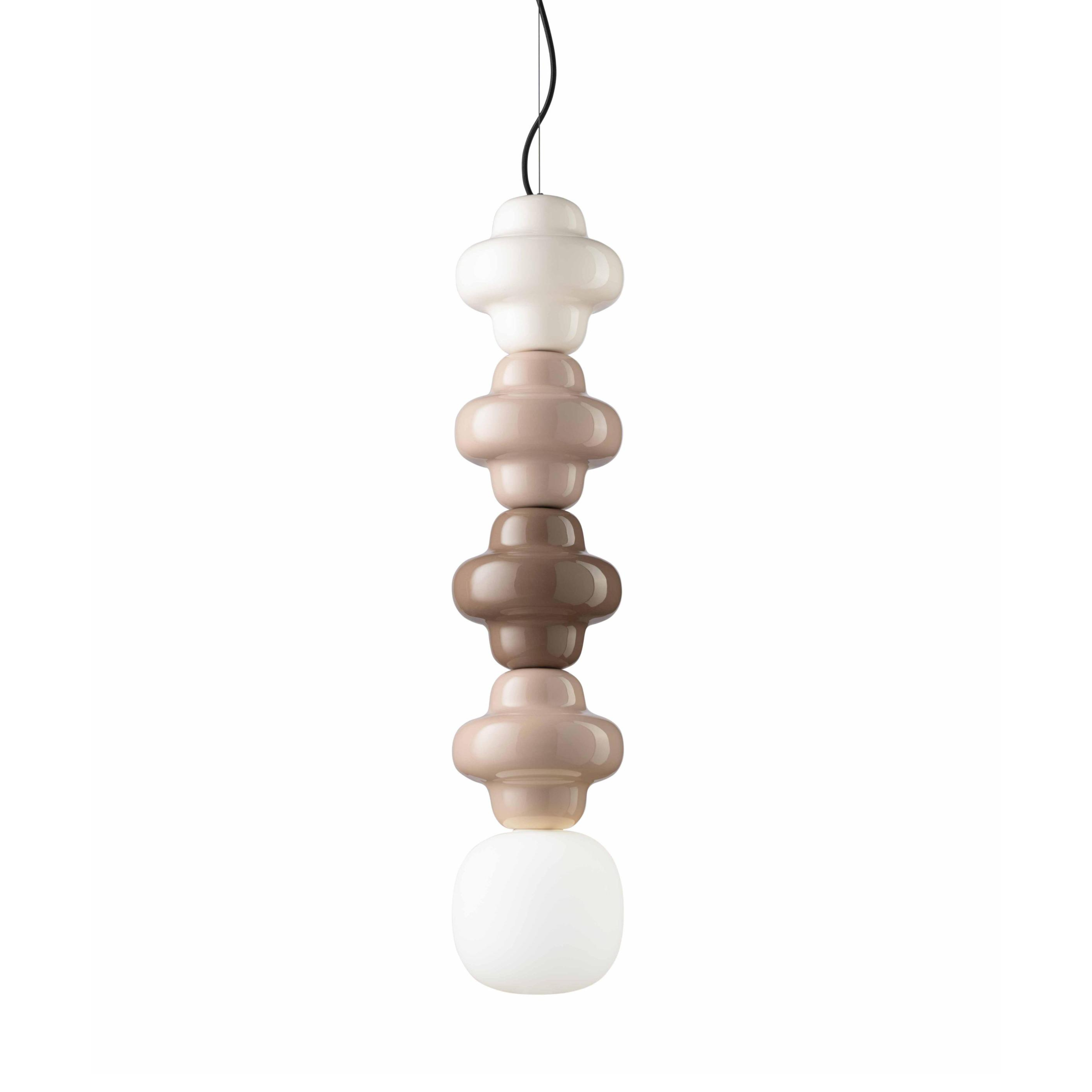 Ceramic pendant lamp COPACABANA MIX beige with mocha and cream